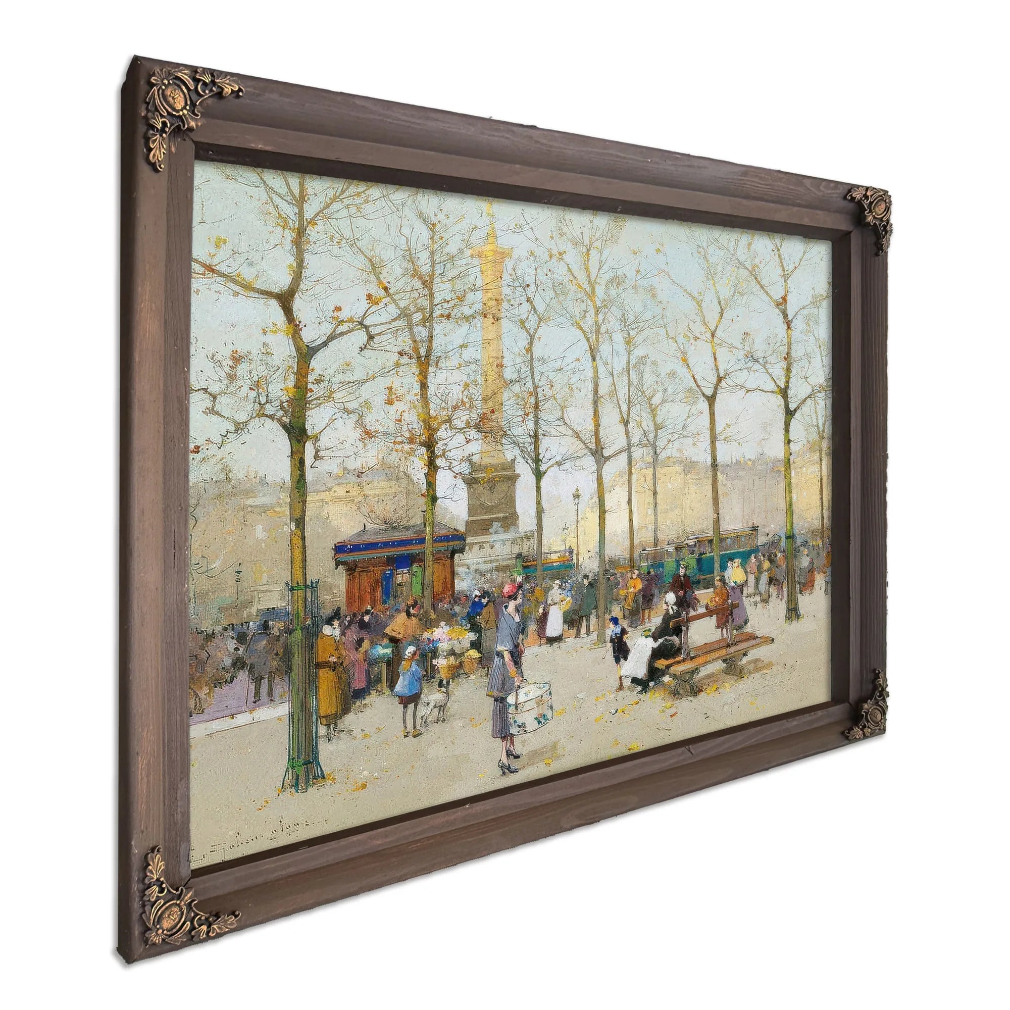 Paris Place De La Bastille By Eugene Galien Laloue Fine Art Print