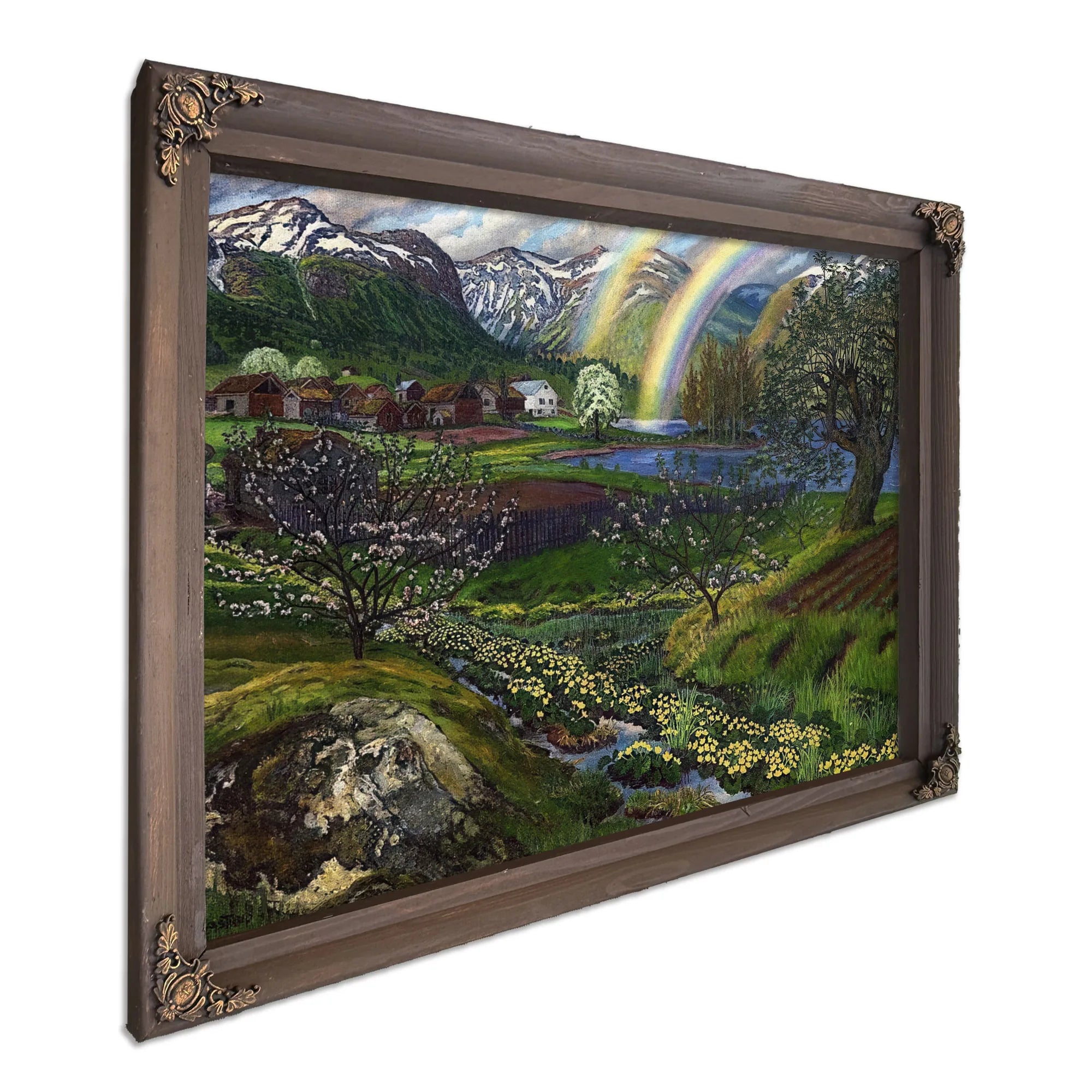 Marsh Marigolds And Double Rainbow By Nicolai Astrup Fine Art Print
