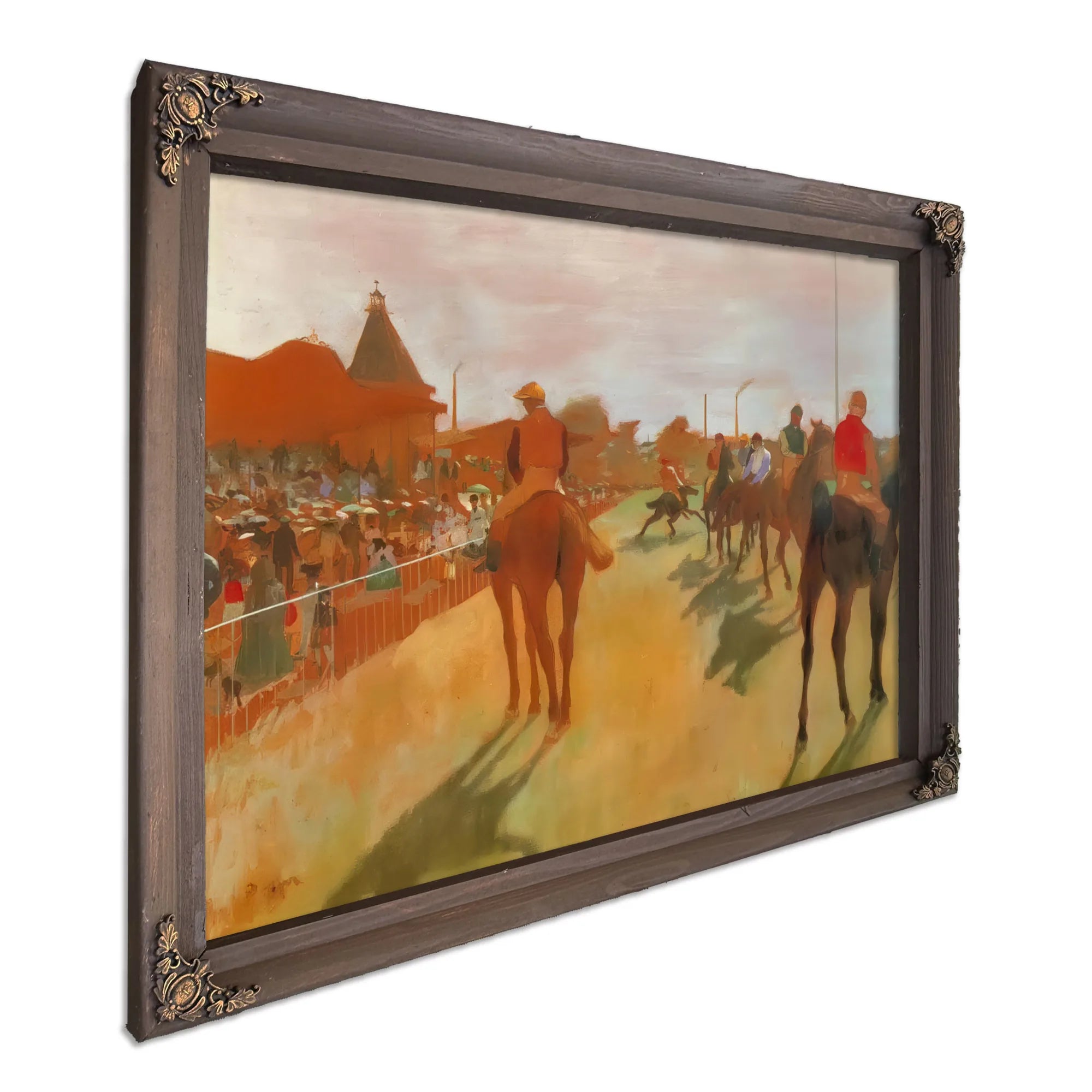 Race Horses In The Front Of The Stands By Edgar Degas Fine Art Print
