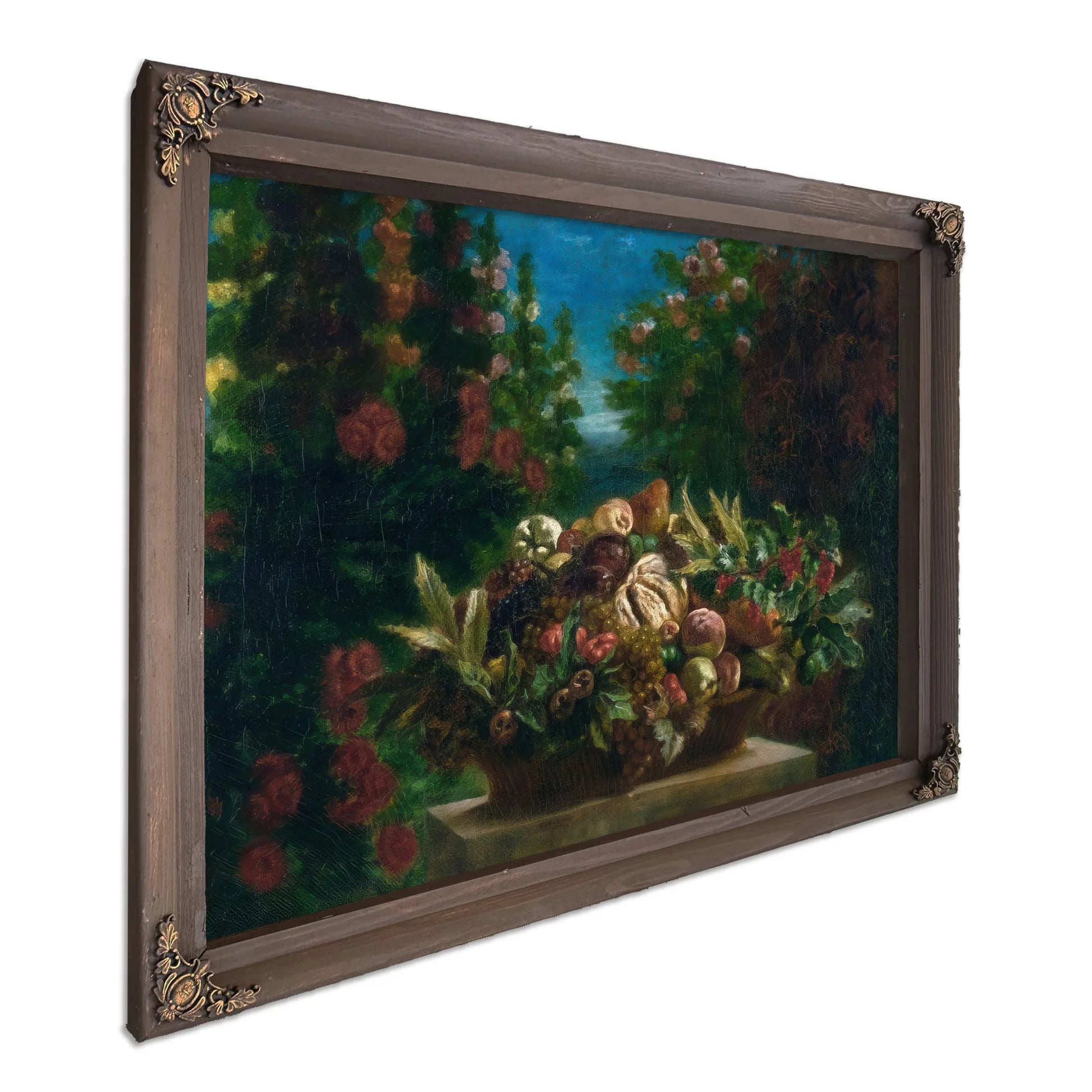 Still Life With Flowers And Fruit By Eugene Delacroix Fine Art Print