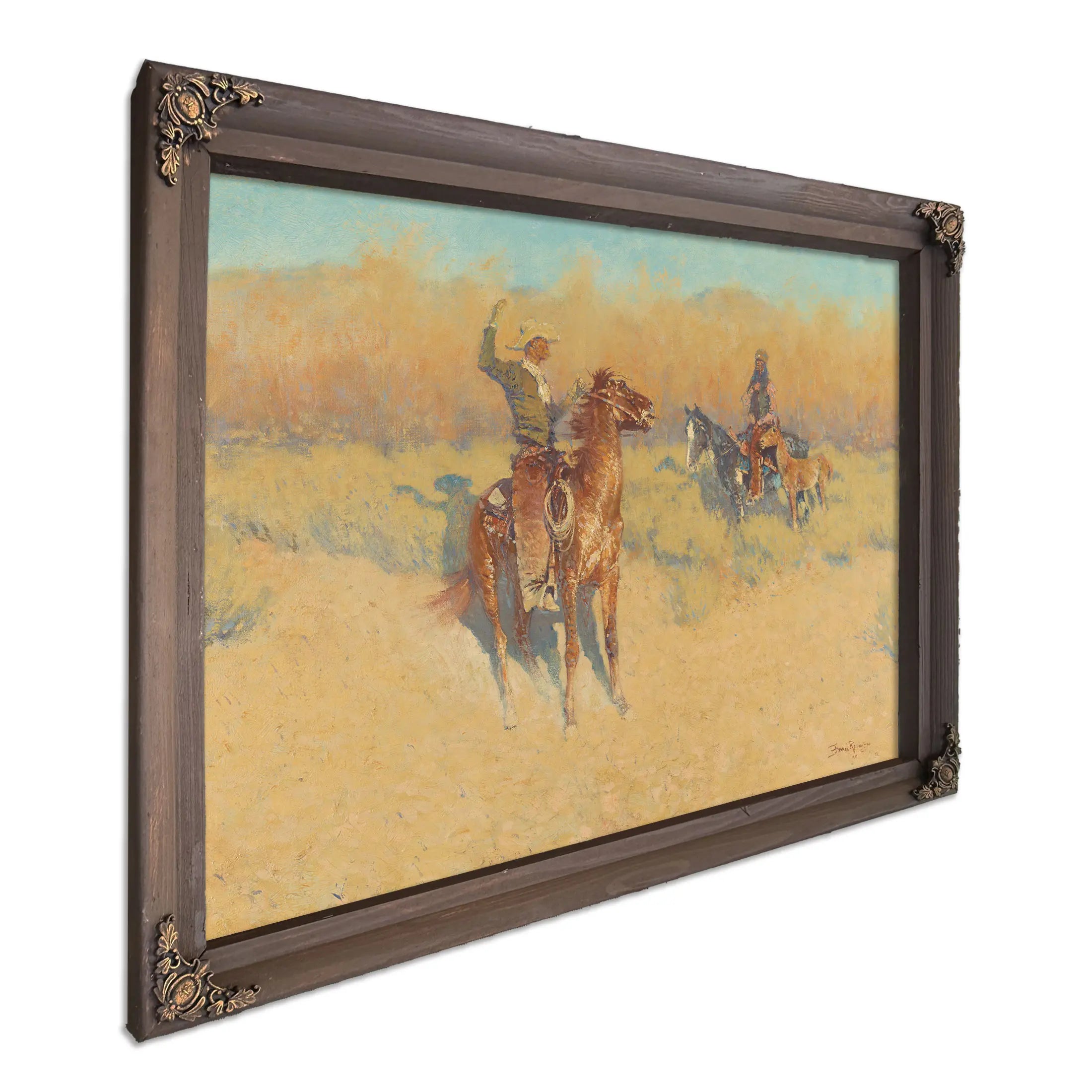 The Long Horn Cattle Sign by Frederic Remington