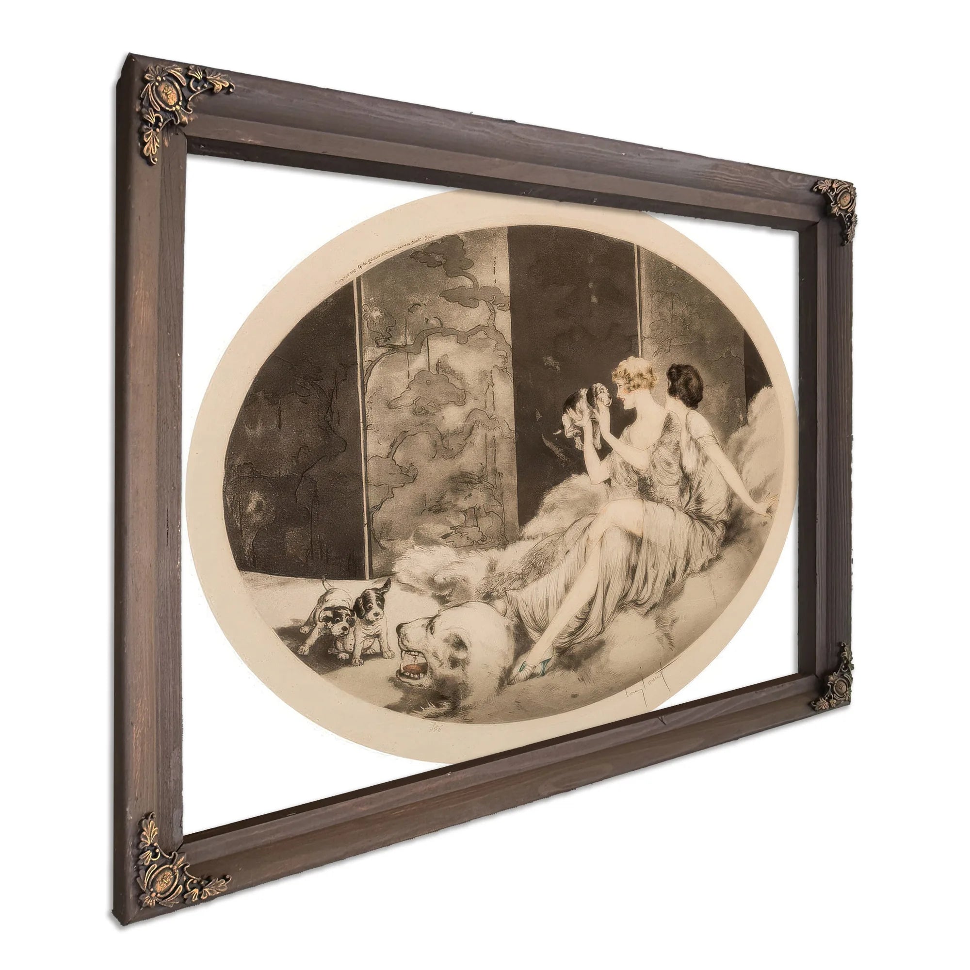 Petit Chiens 1925 By Louis Icart Fine Art Print