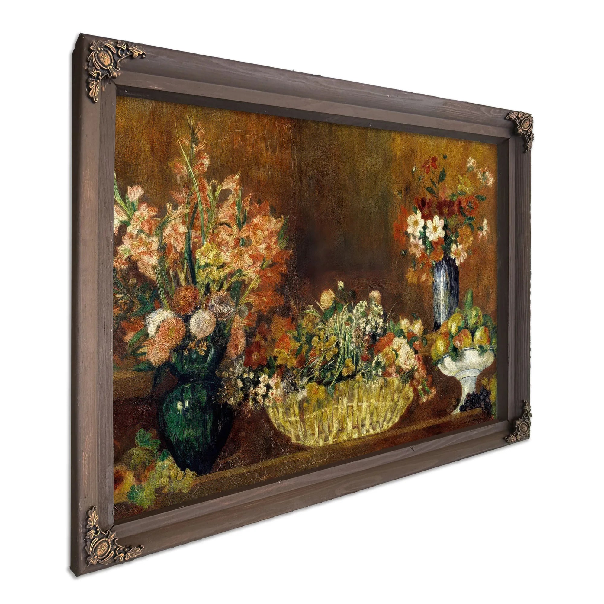 Still Life With Flowers And Fruit By Pierre August Renoir Fine Art Print