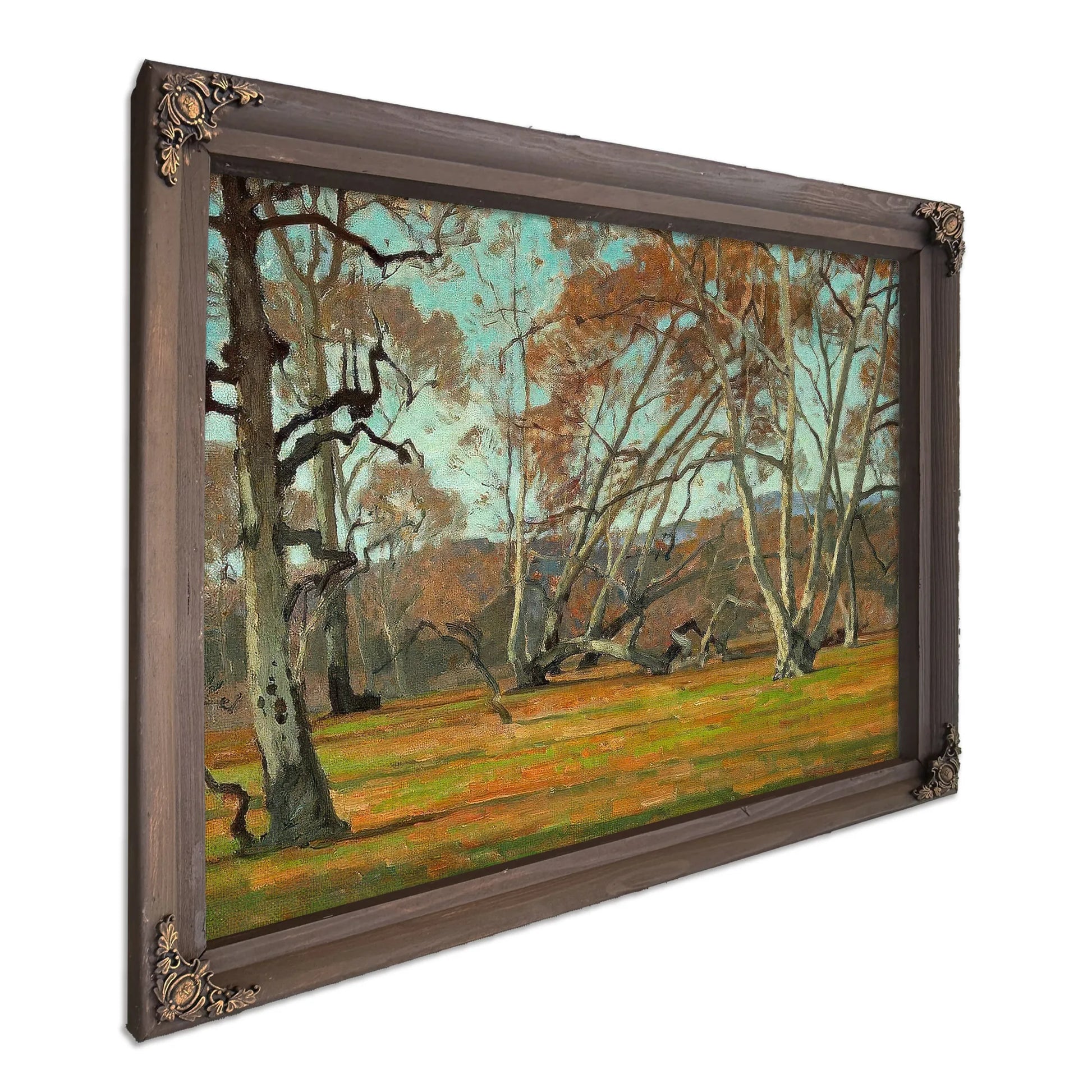Sycamores And Wild Flowers Believed To Be Irvine Park By William Wendt Fine Art Print