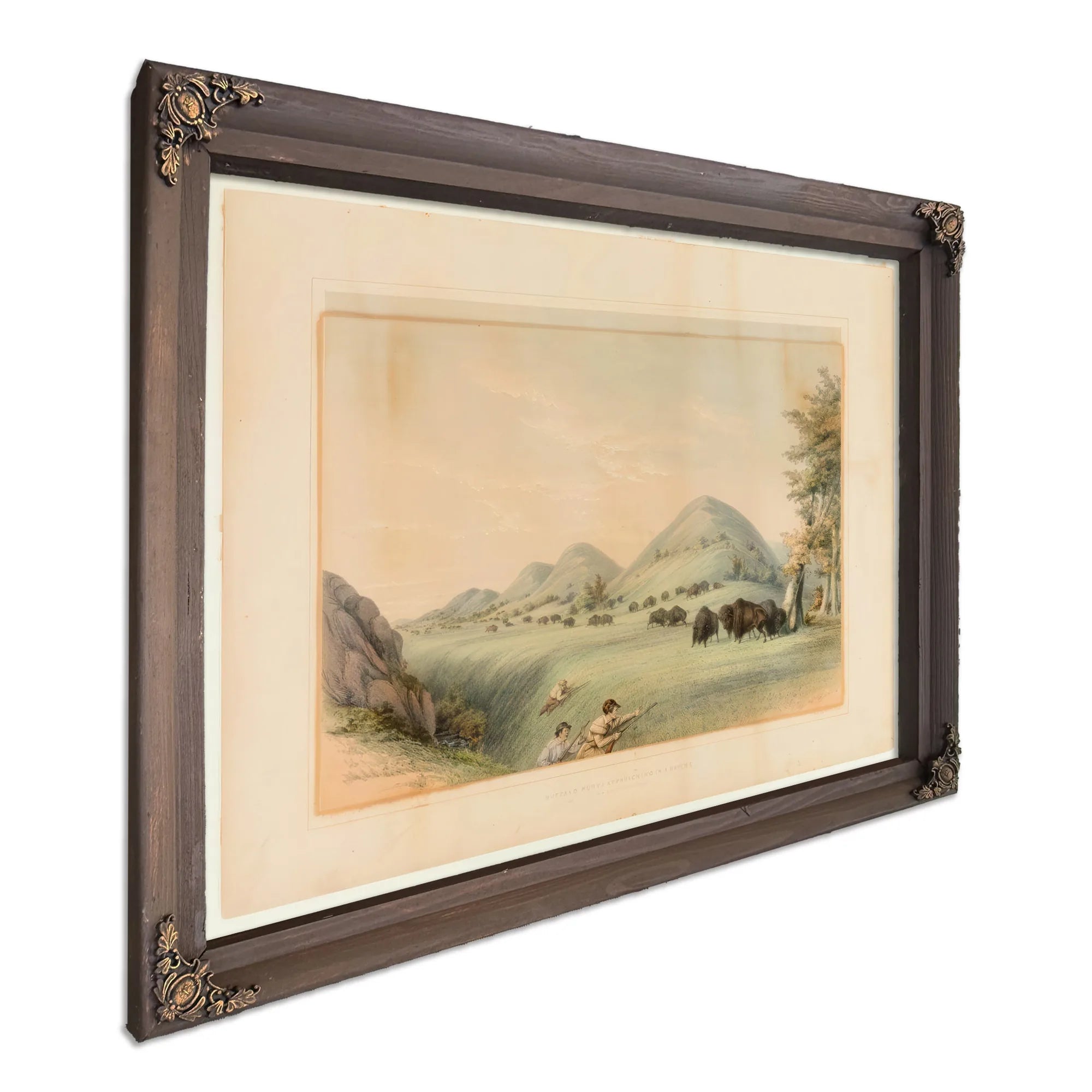 Buffalo Hunt; Approaching In A Ravine No. 11 By George Catlin Fine Art Print