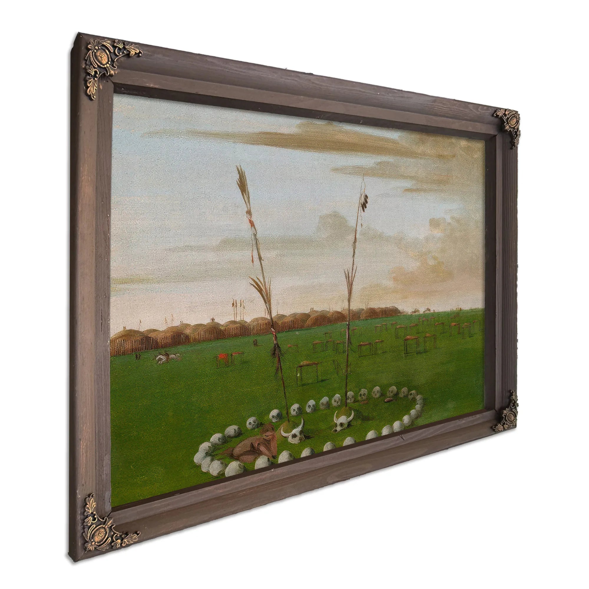 Back View Of Mandan Village, Showing The Cemetery By George Catlin Fine Art Print