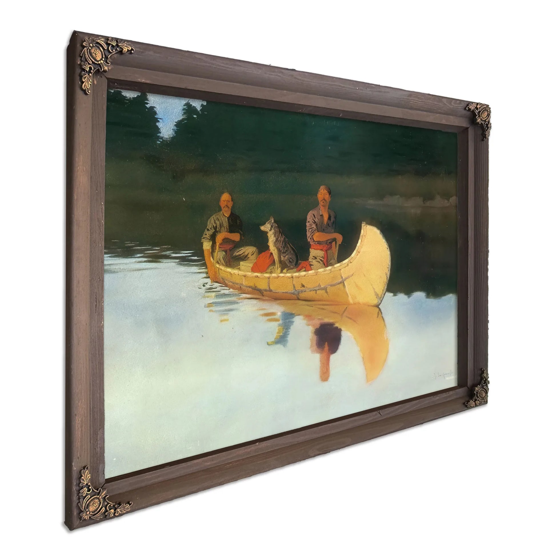 An Evening On A Canadian Lake By Frederic Remington Fine Art Print