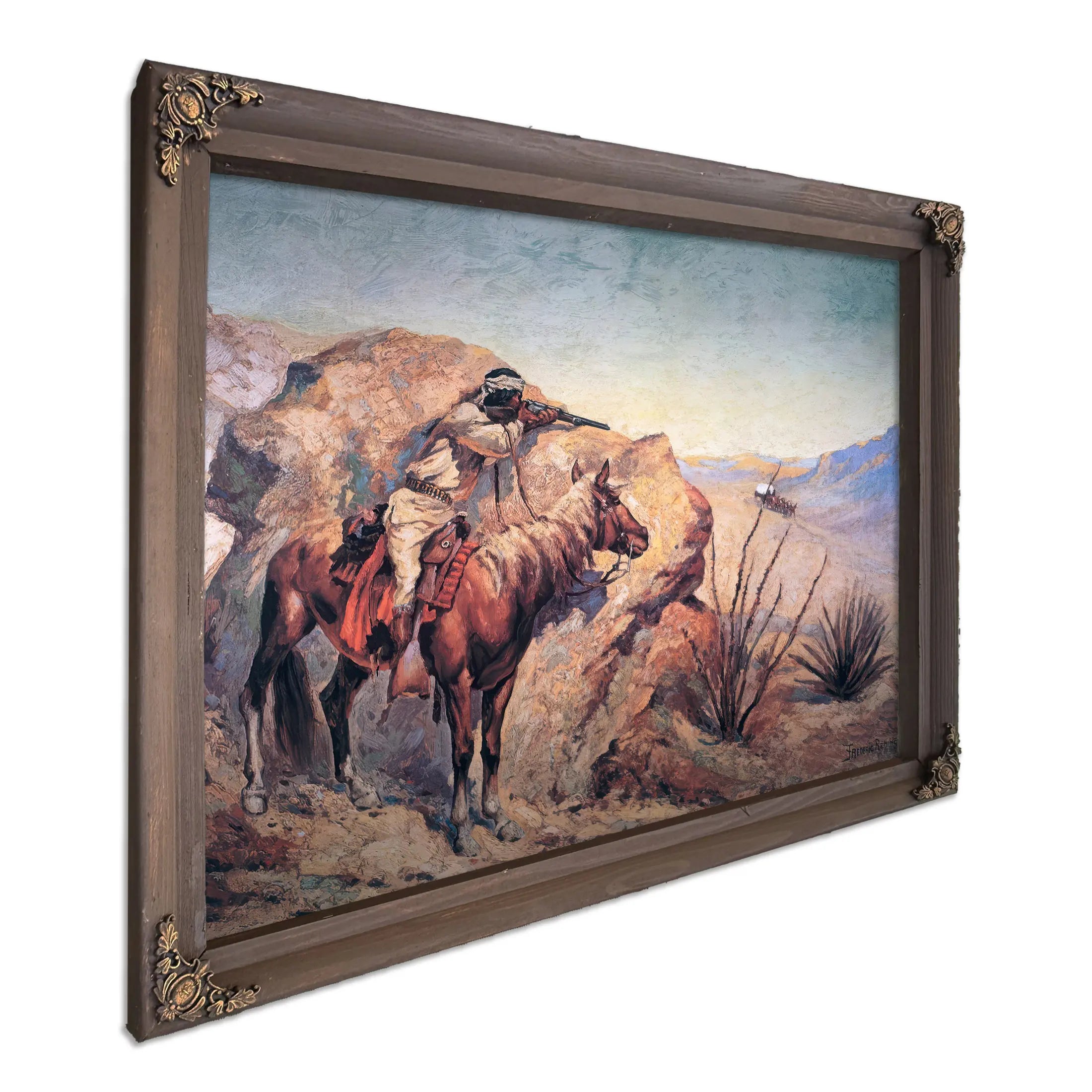 Apache Ambush Oil On Canvas by Frederic Remington