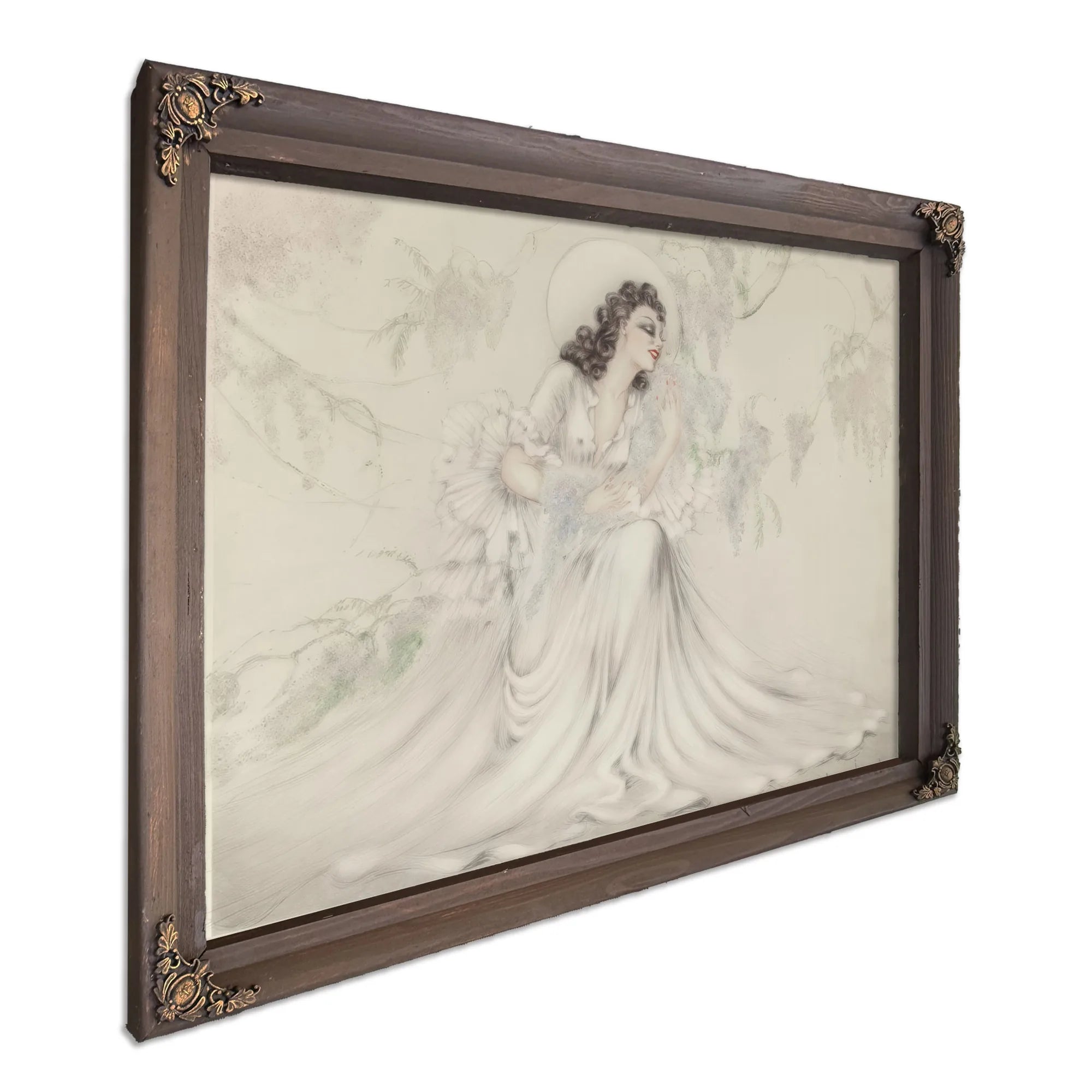 Hand With A Pearl From Le Vie Des Seines And Wisteria Two Works Circa 1940 By Louis Icart Fine Art Print