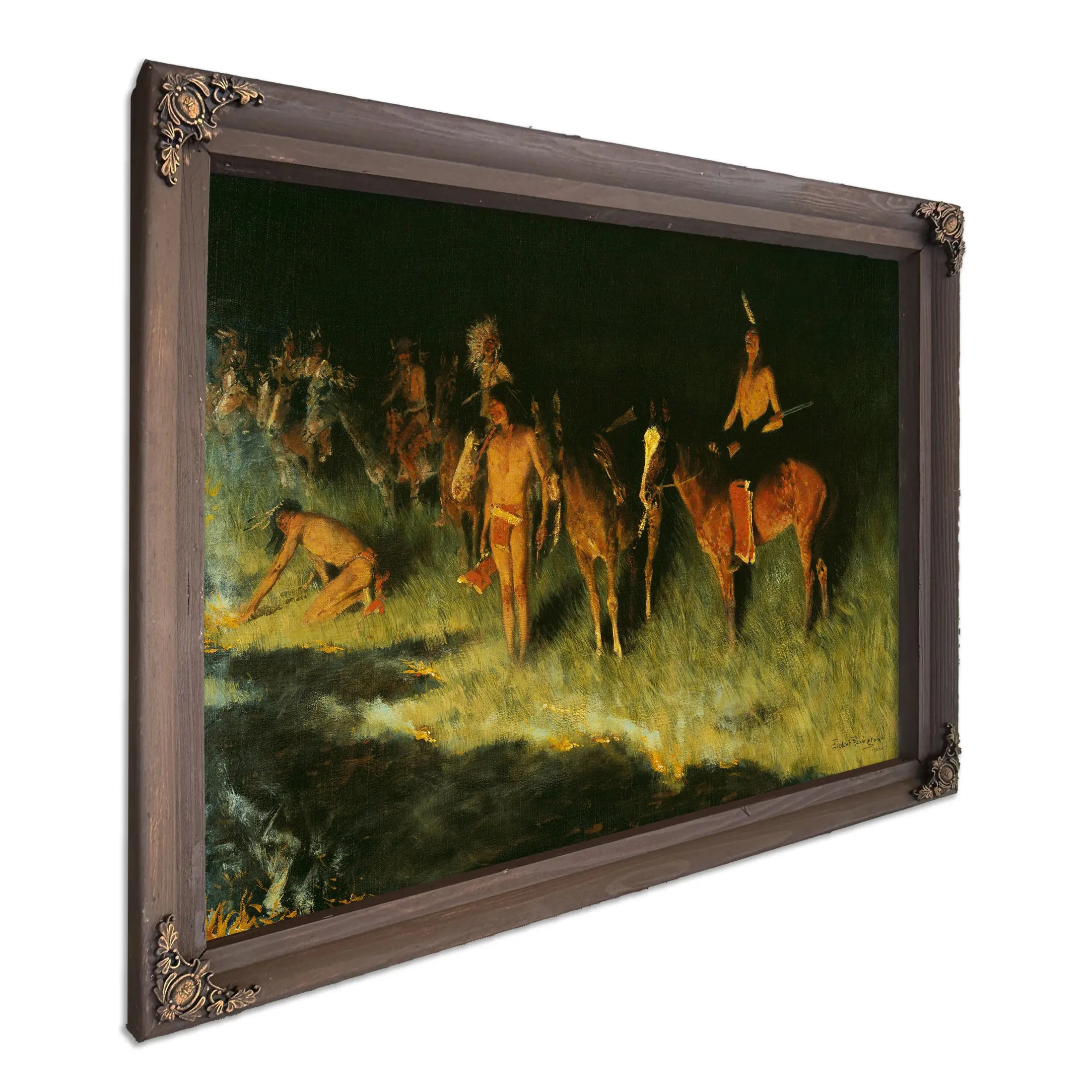 The Grass Fire  by Frederic Remington