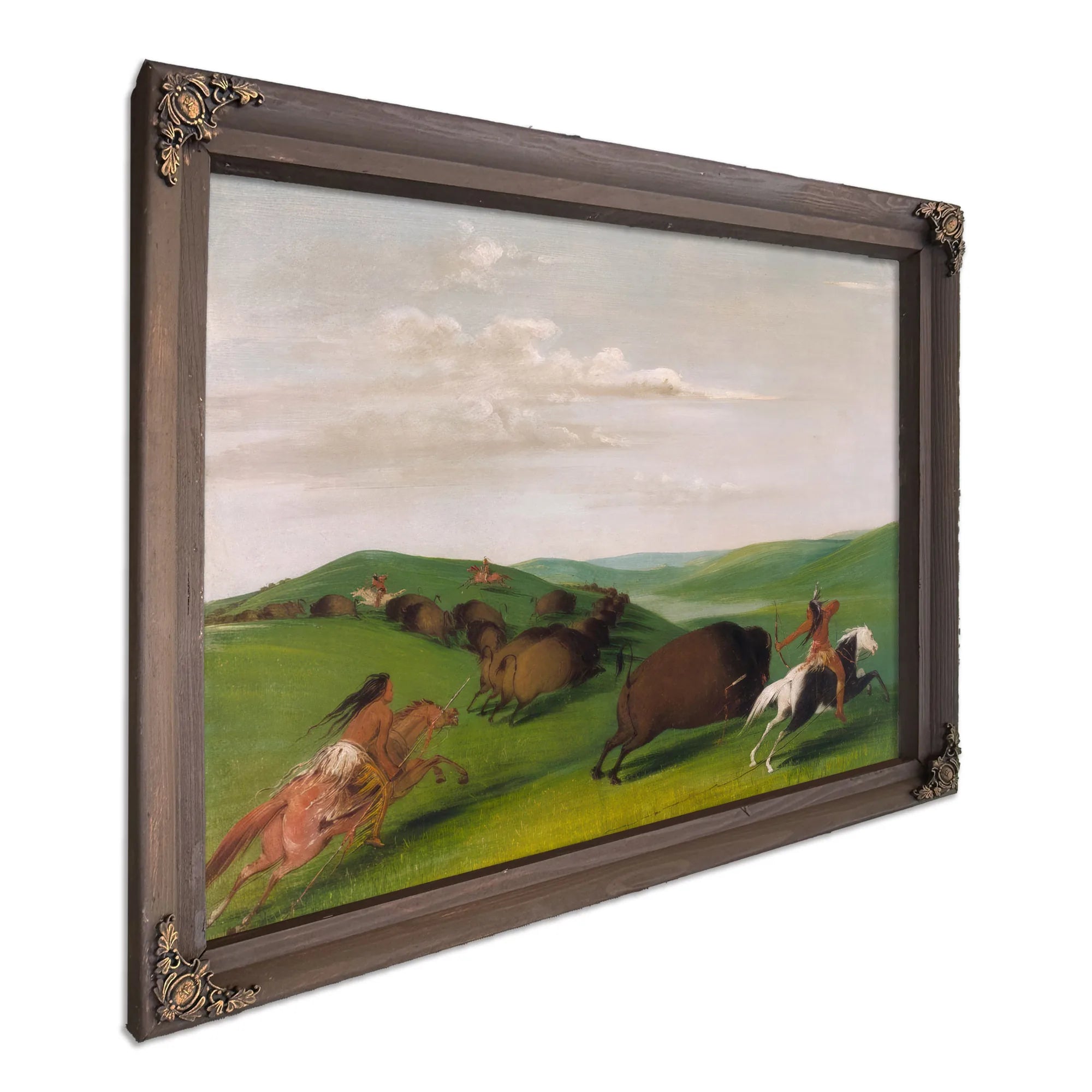 Buffalo Chase With Bows And Lances By George Catlin Fine Art Print