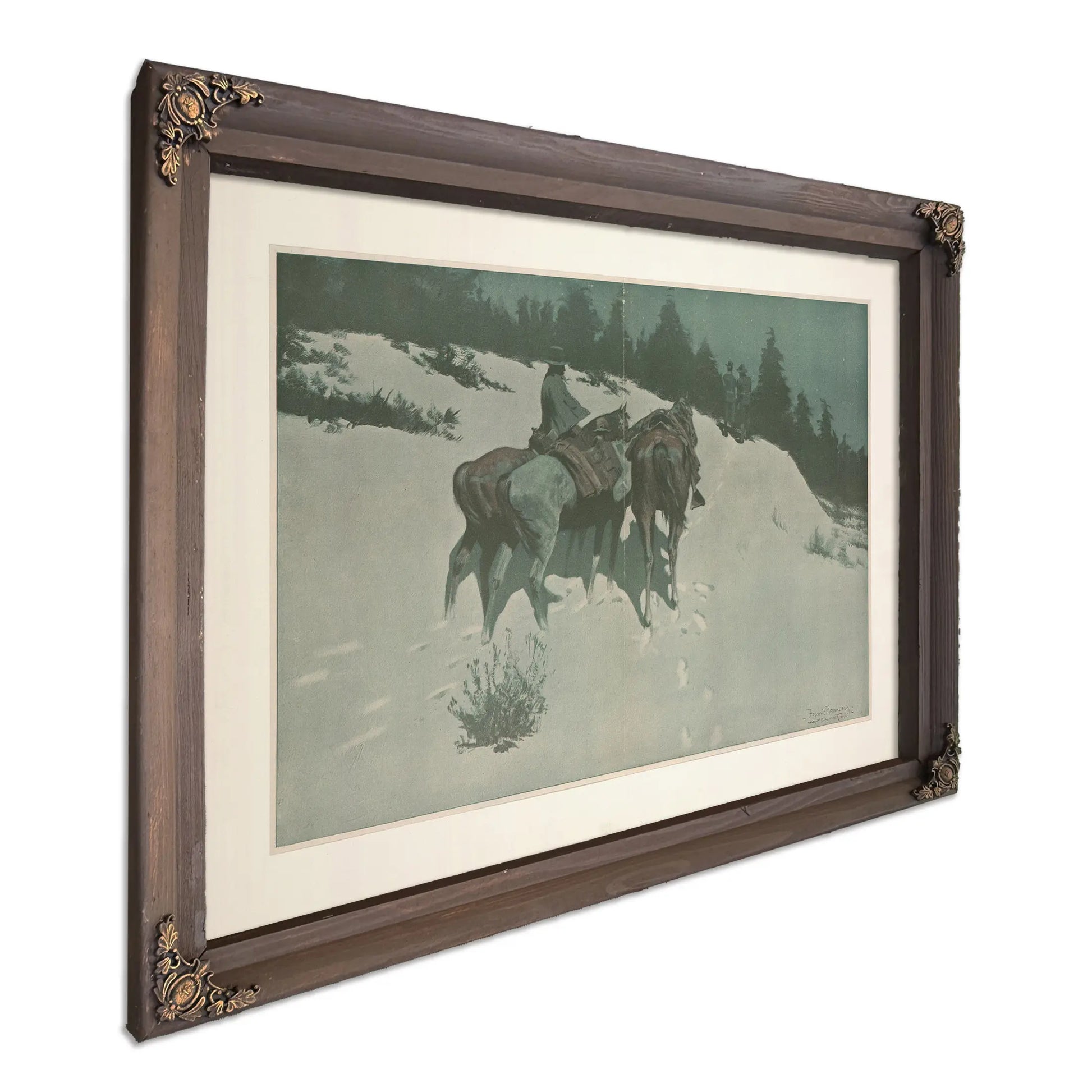 A Reconnaissance A Cavalry Officer With His White Scout Viewing Hostile Indian Country By Moonlight by Frederic Remington