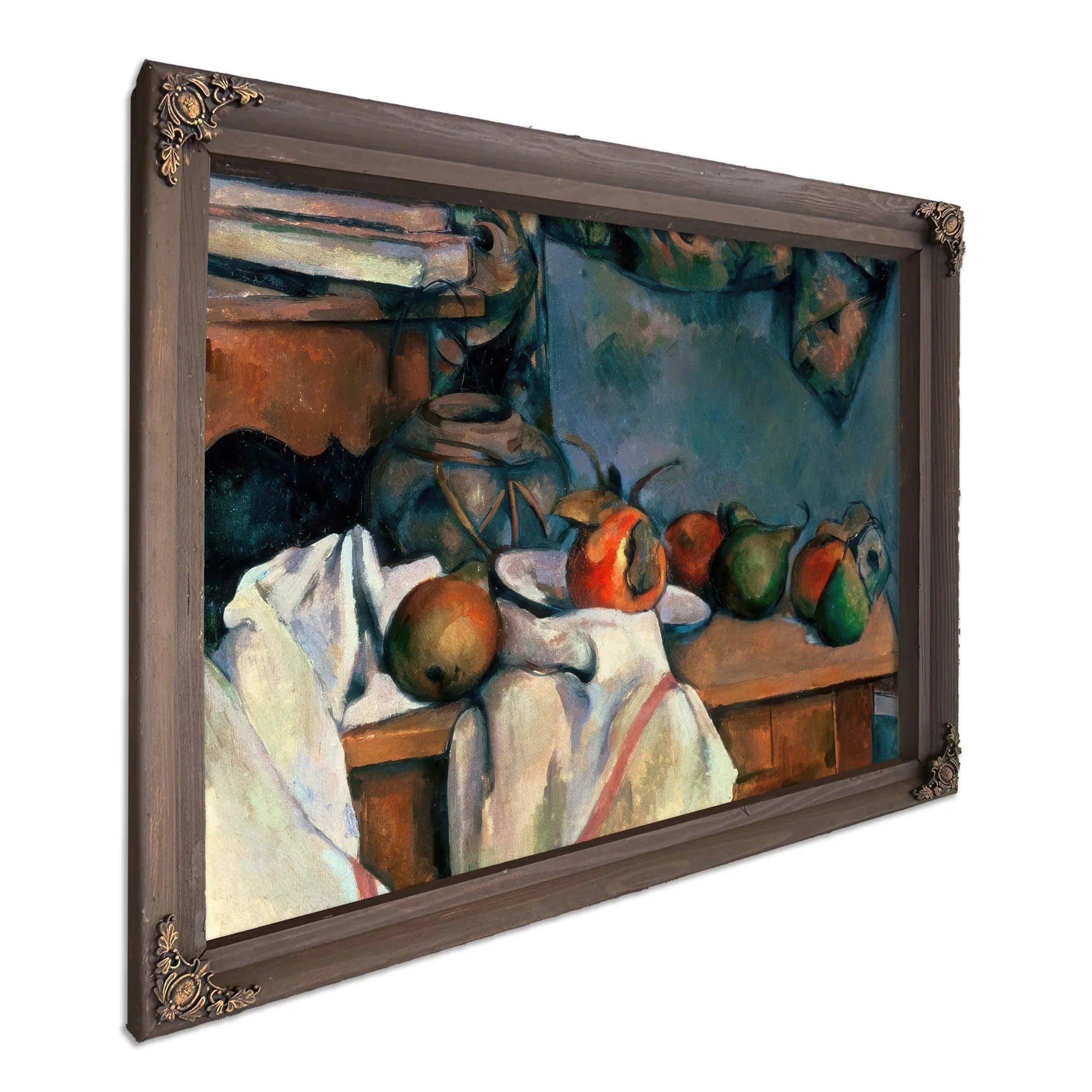 Ginger Pot With Pomegranate And Pears By Paul Cezanne Fine Art Print