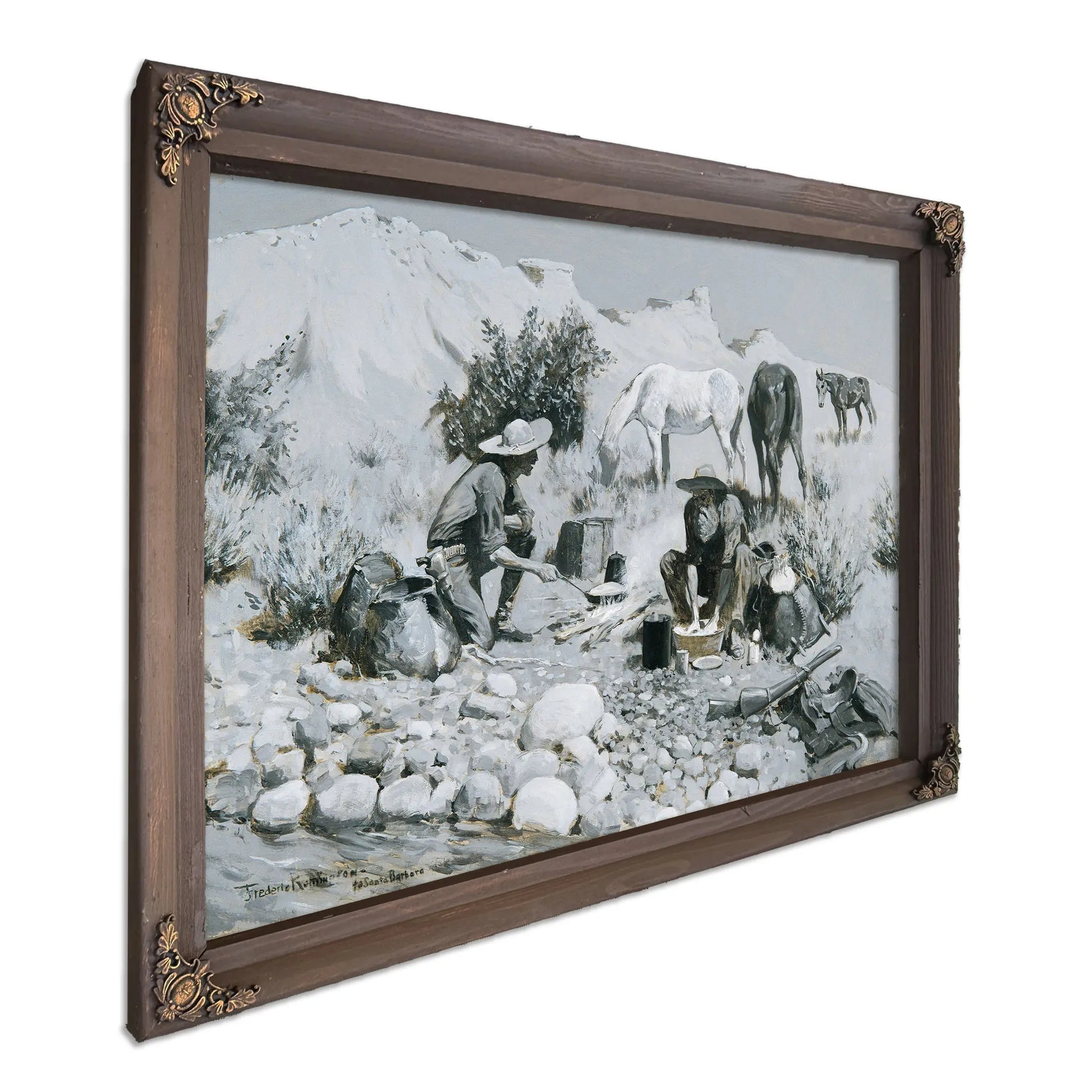Prospectors Making Frying Pan Bread by Frederic Remington