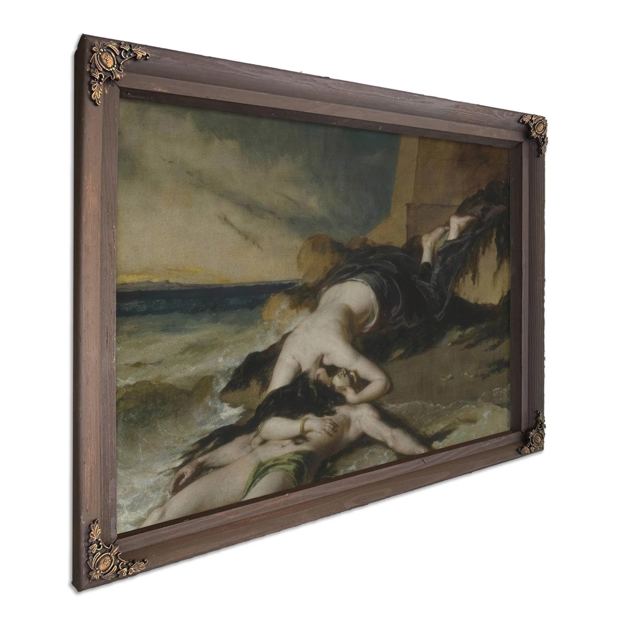 Hero, Having Thrown Herself From The Tower At The Sight Of Leander Drowned, Dies On His Body By William Etty Fine Art Print