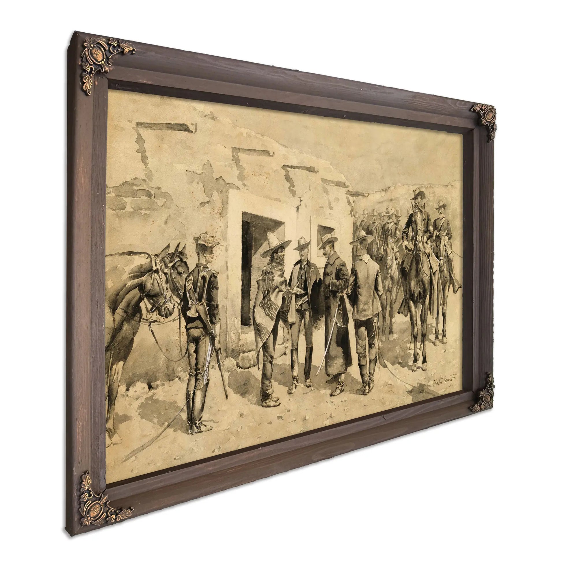 U S Cavalry Hunting Garza Men On The Rio Grande by Frederic Remington