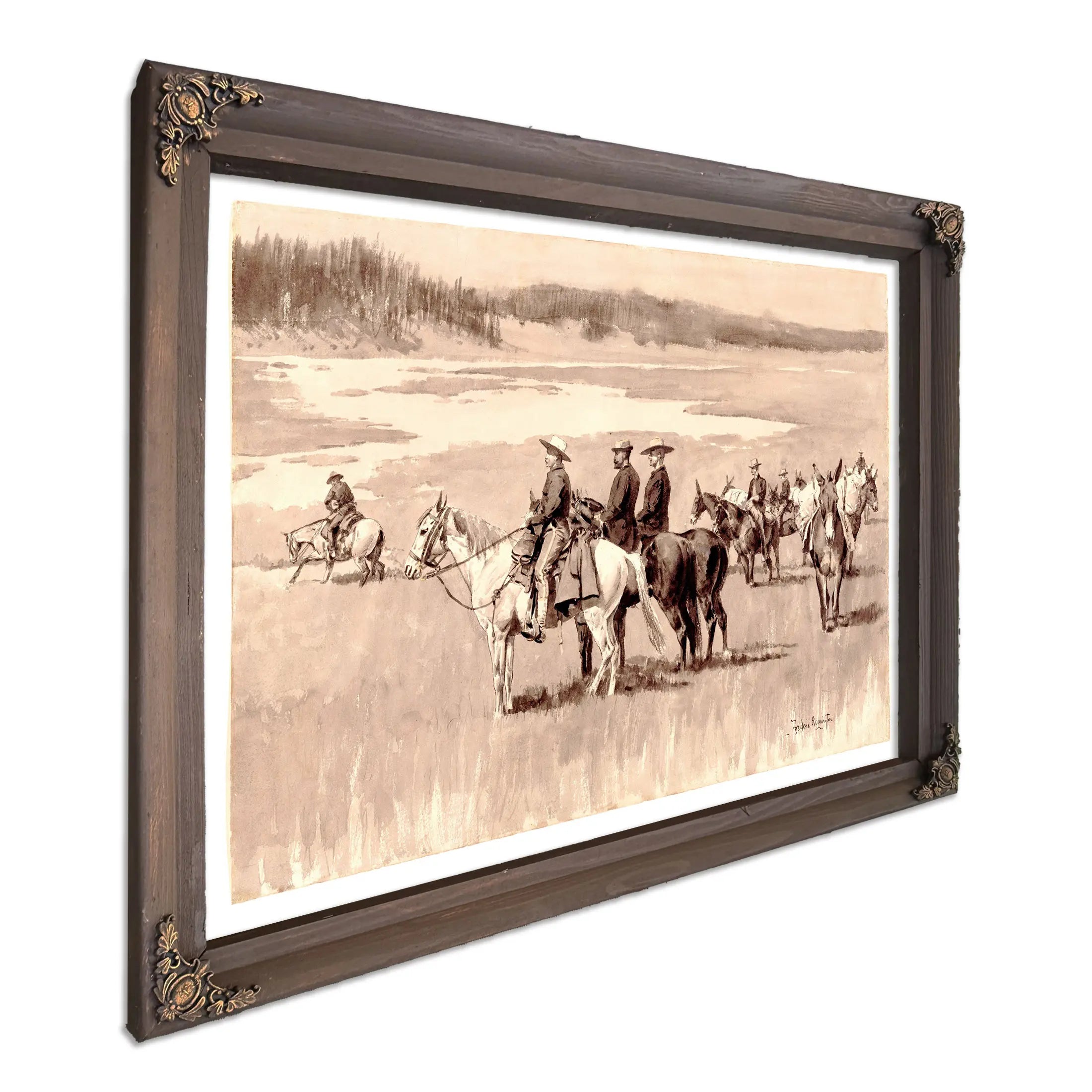 On The Head Waters Burgess Finding A Ford By Frederic Remington  by Frederic Remington