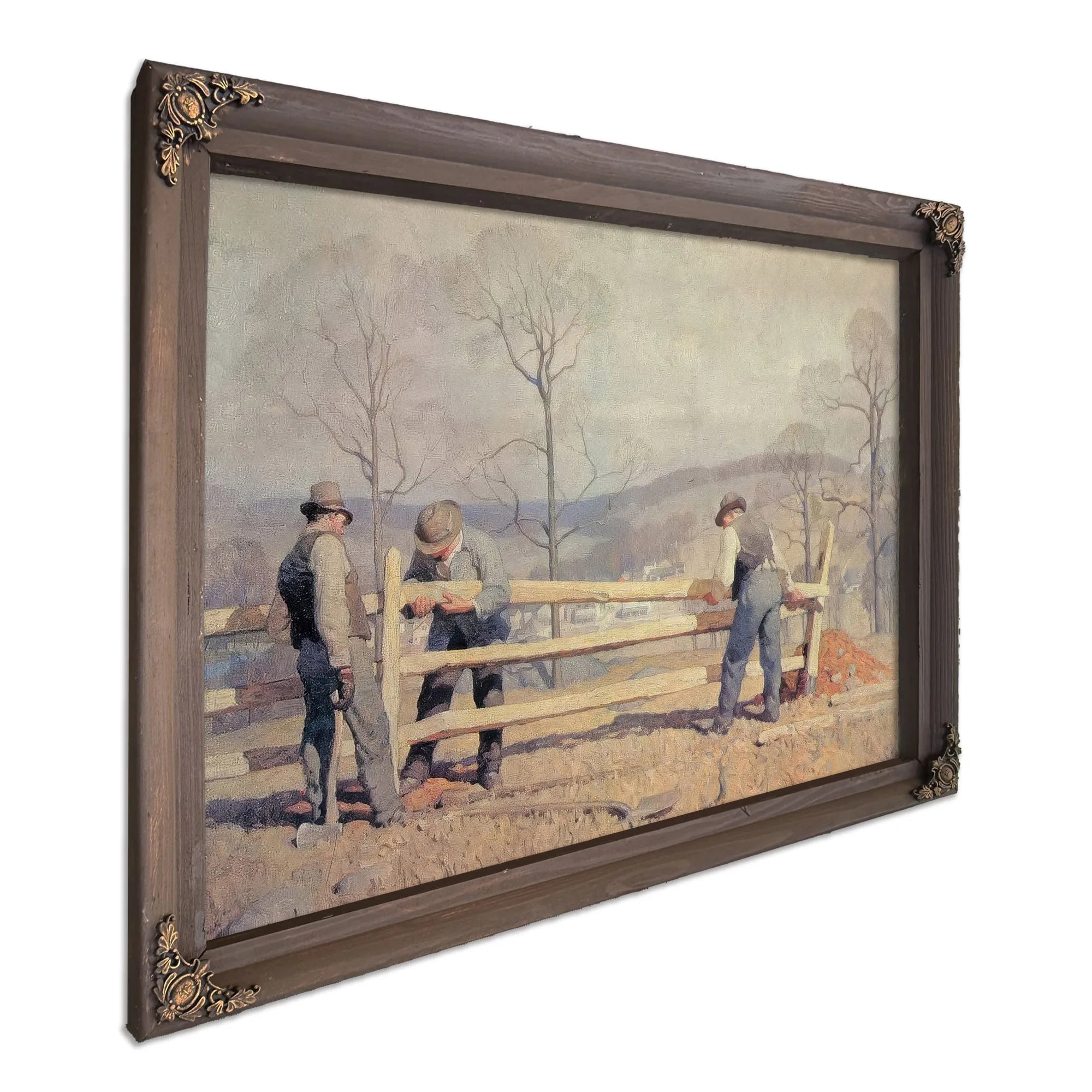 Fence Builders By NC Wyeth Fine Art Print