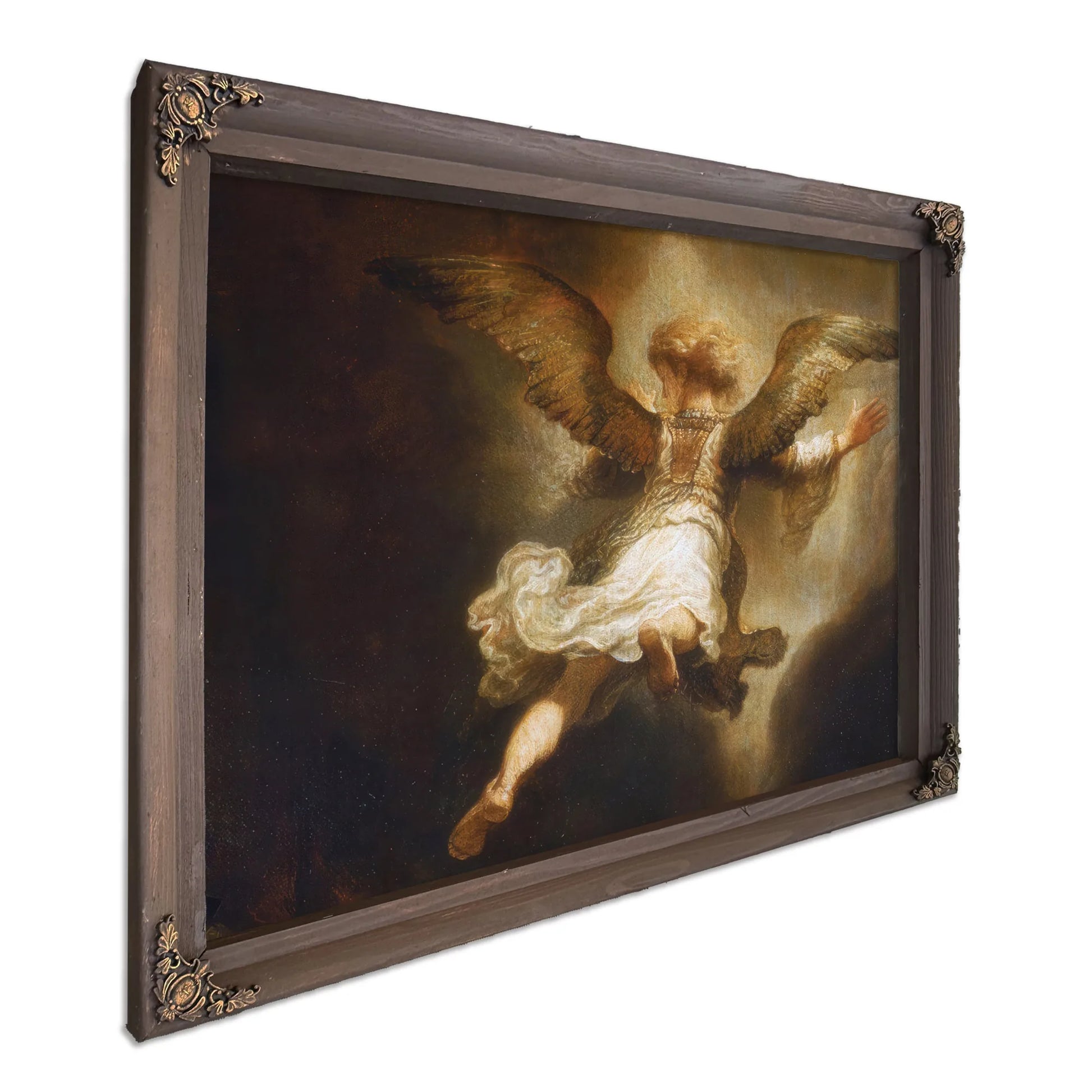 Detail Of Angel Raphael Leaving Tobit And His Family By Rembrandt Fine Art Print