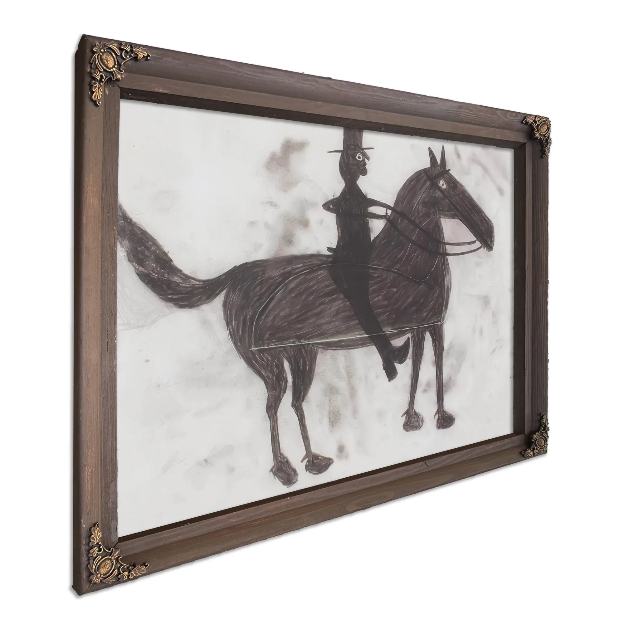 Untitled Horse And A Rider By Bill Traylor Fine Art Print