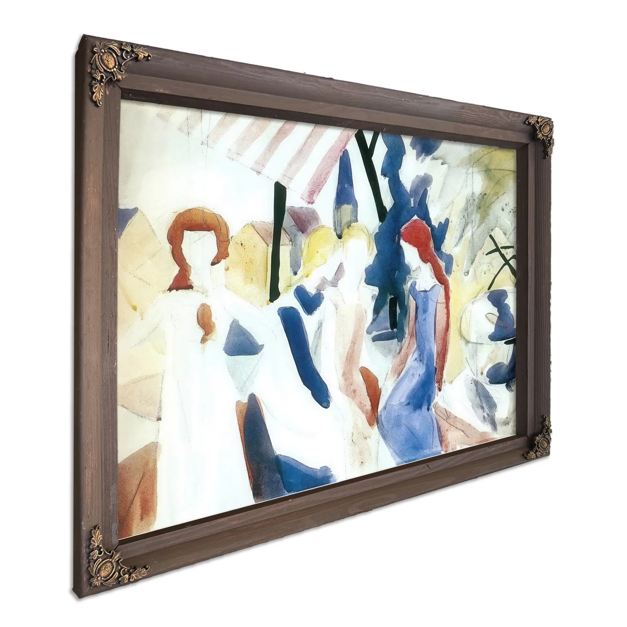 Four Girls On A Balcony By August Macke Fine Art Print