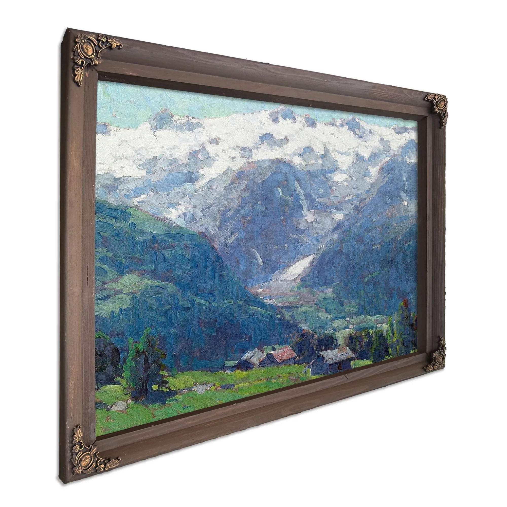 Distant Glaciers And High Country Huts By Edgar Payne Fine Art Print