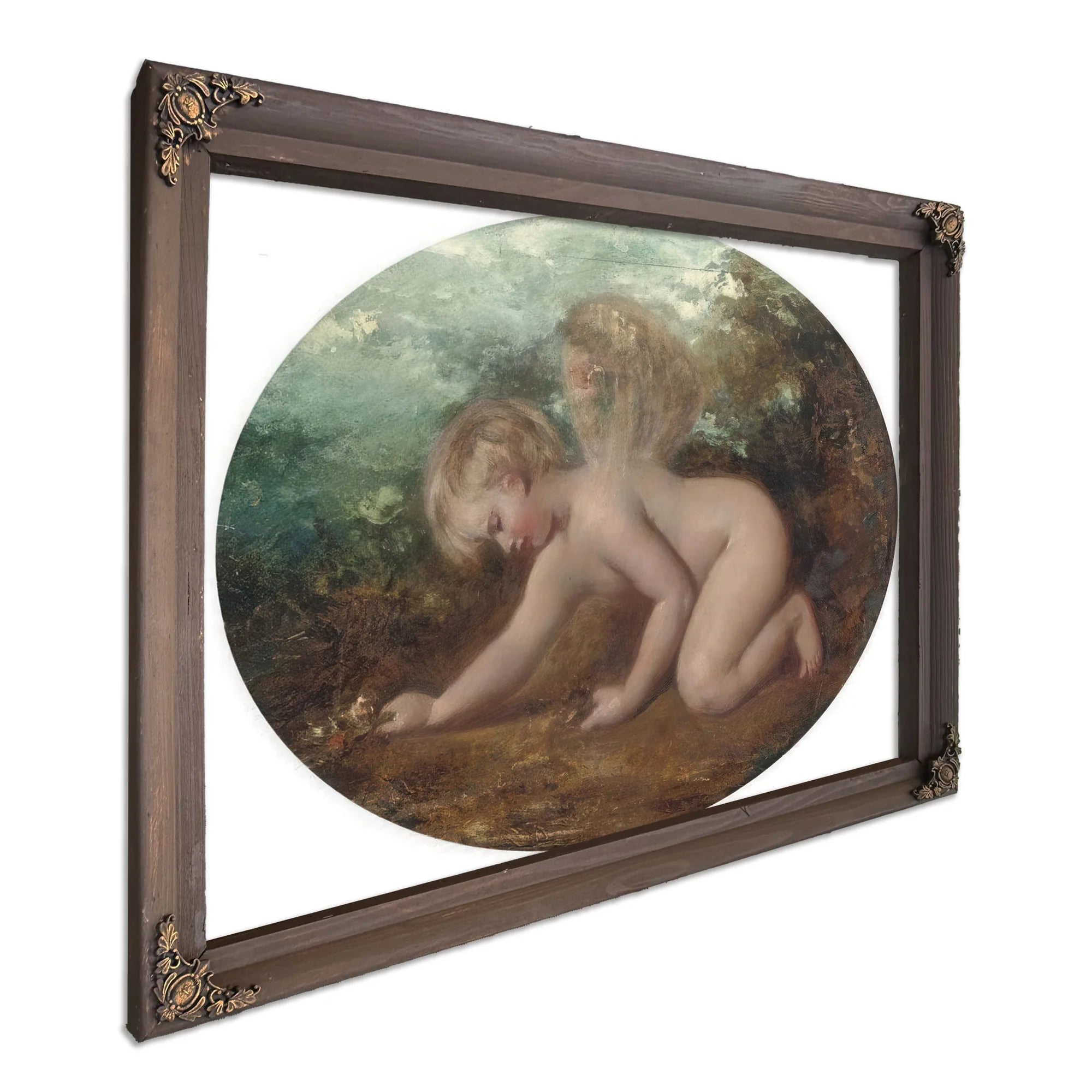 A Putto Collecting Flowers By William Etty Fine Art Print