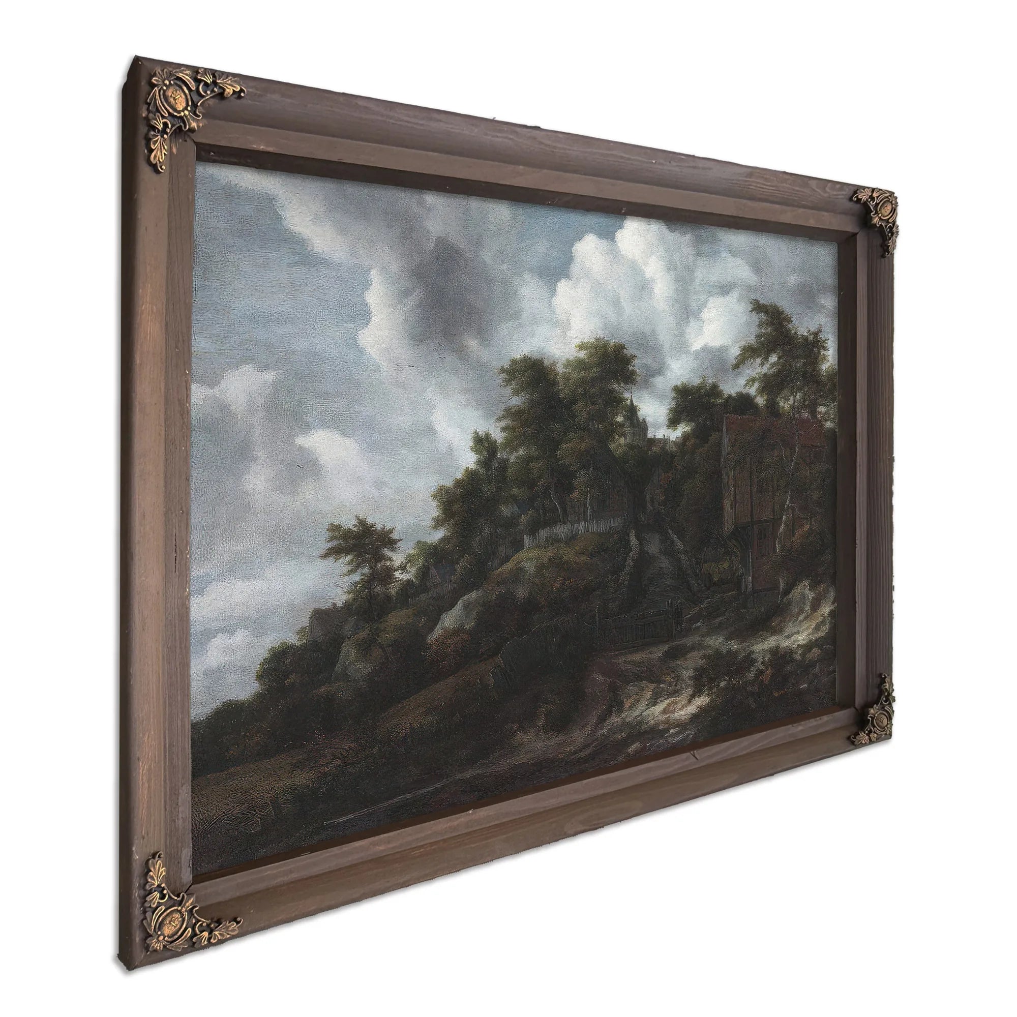 Wooded Hillside With A View Of Bentheim Castle By Jacob Van Ruisdael Fine Art Print