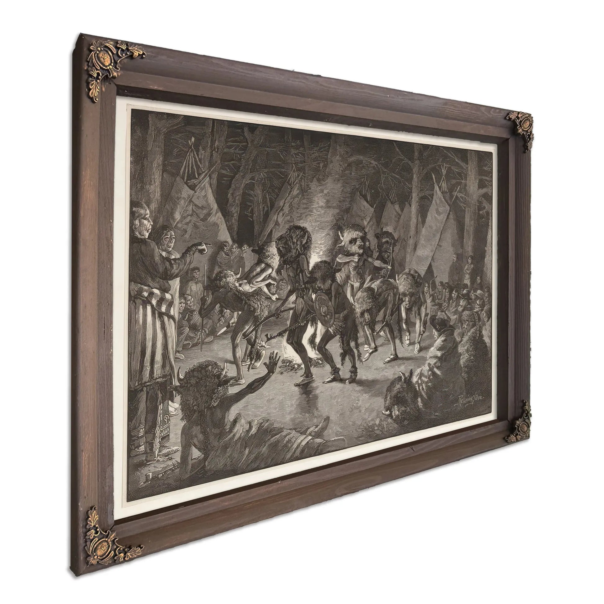 The Buffalo Dance From Harpers Weekly Pub  by Frederic Remington