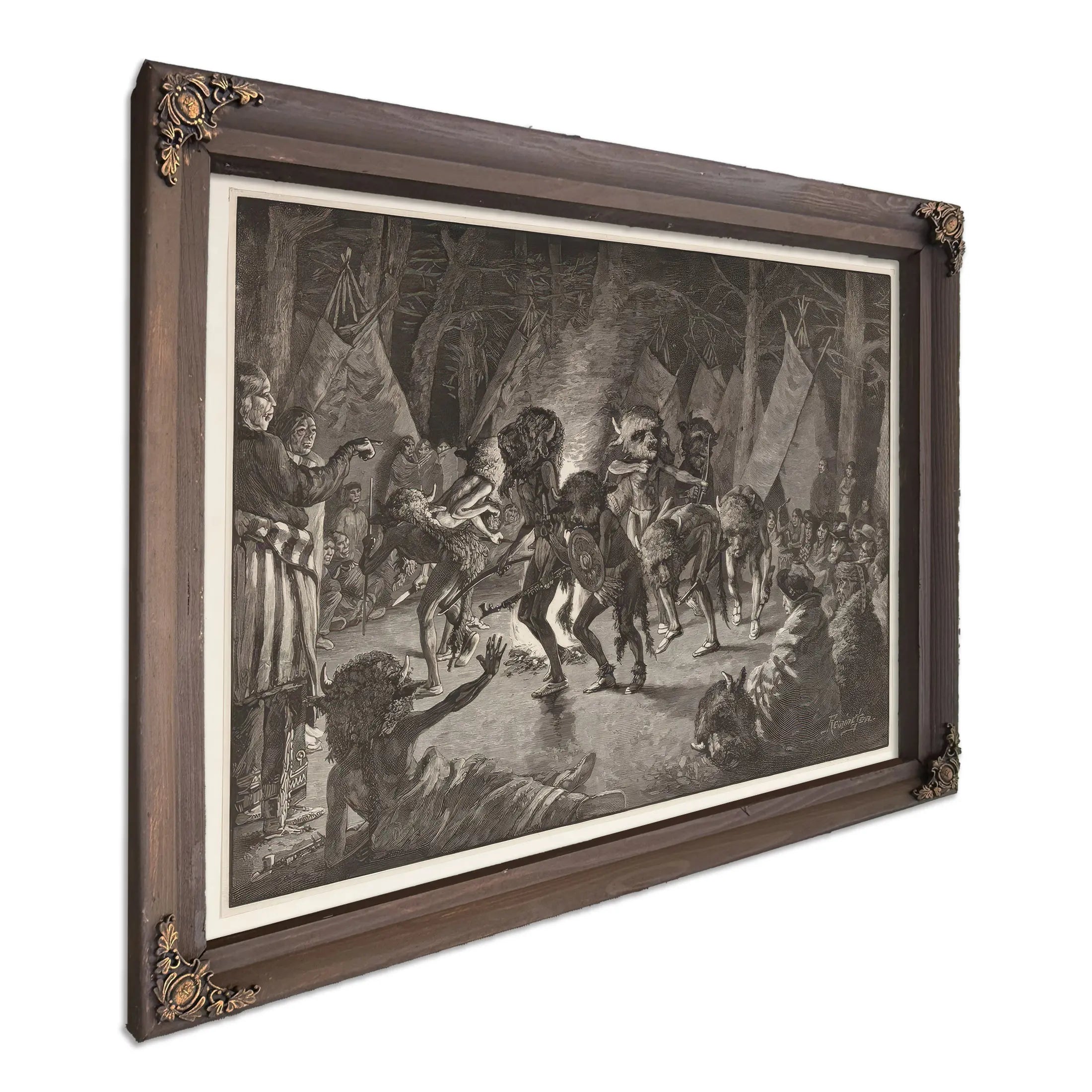 The Buffalo Dance From Harpers Weekly Pub  by Frederic Remington