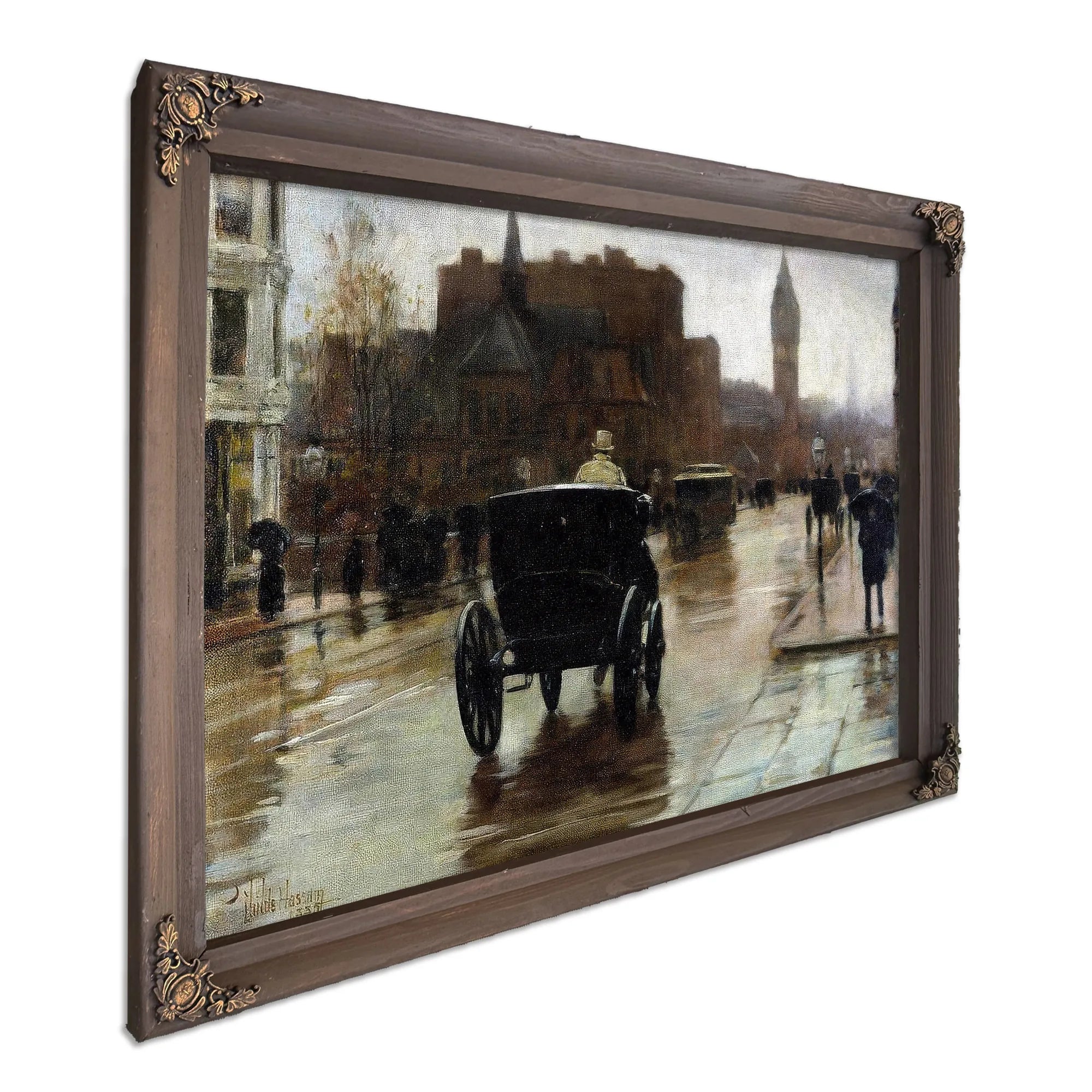 Columbus Avenue Rainy Day By Childe Hassam Fine Art Print