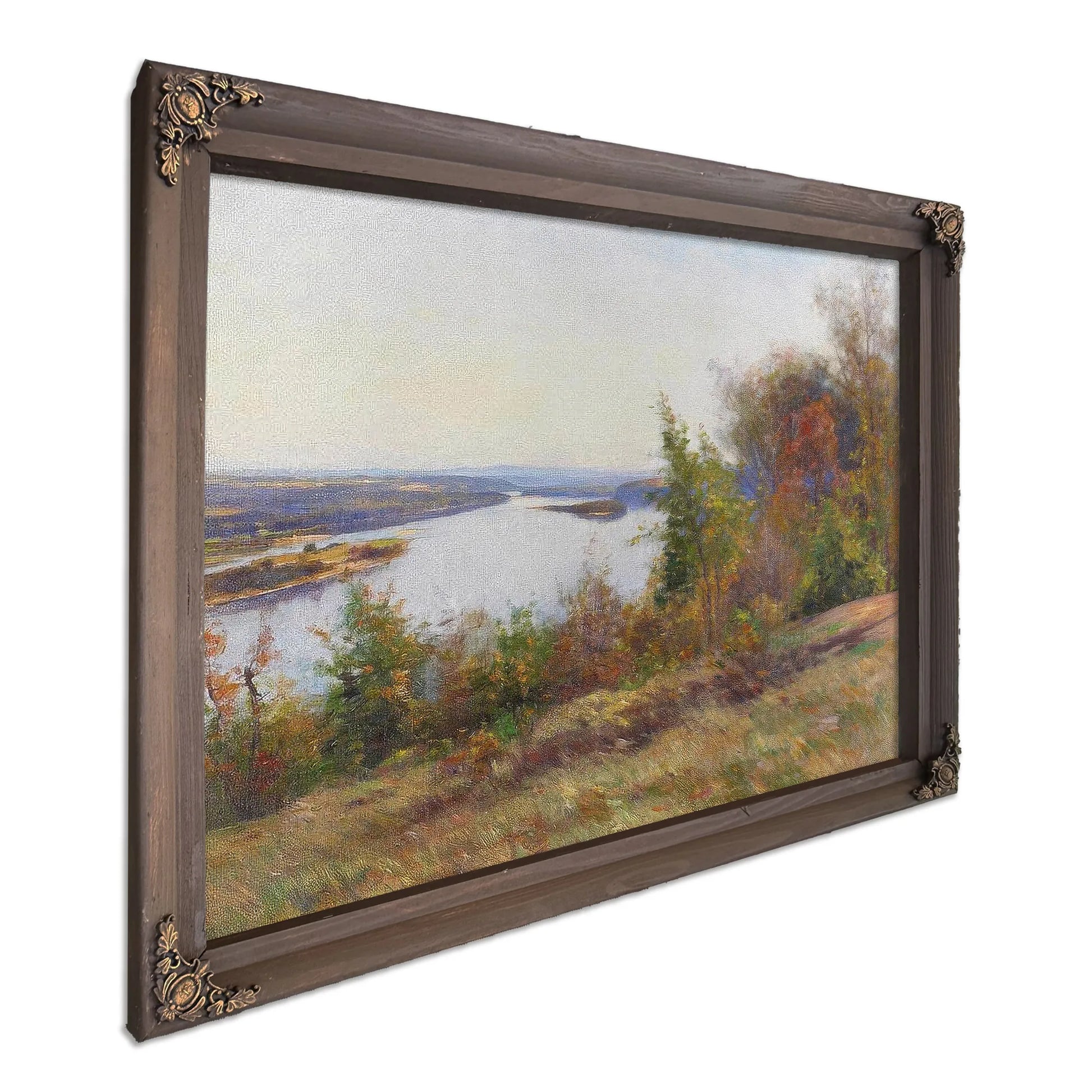 Autumn Trees Overlooking A River By William Wendt Fine Art Print