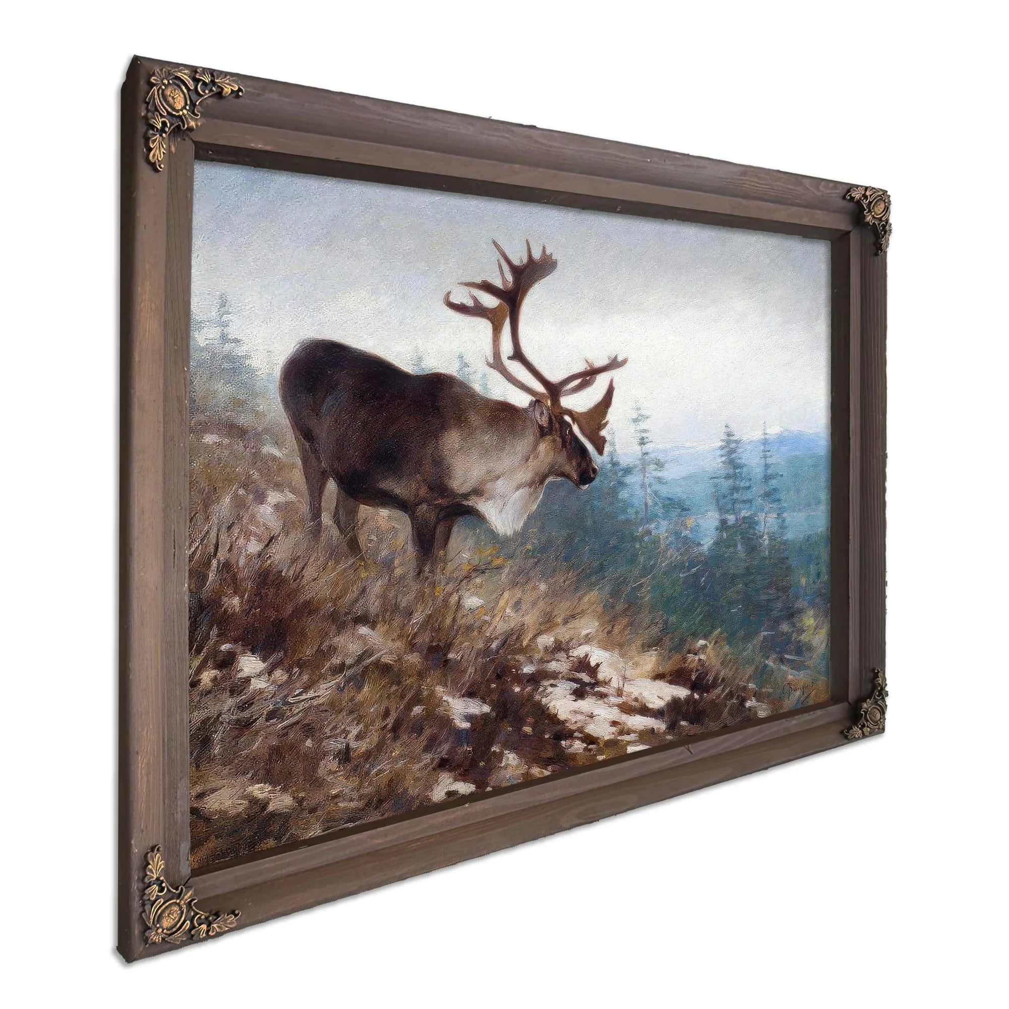 Yukon King Caribou By Carl Rungius Fine Art Print