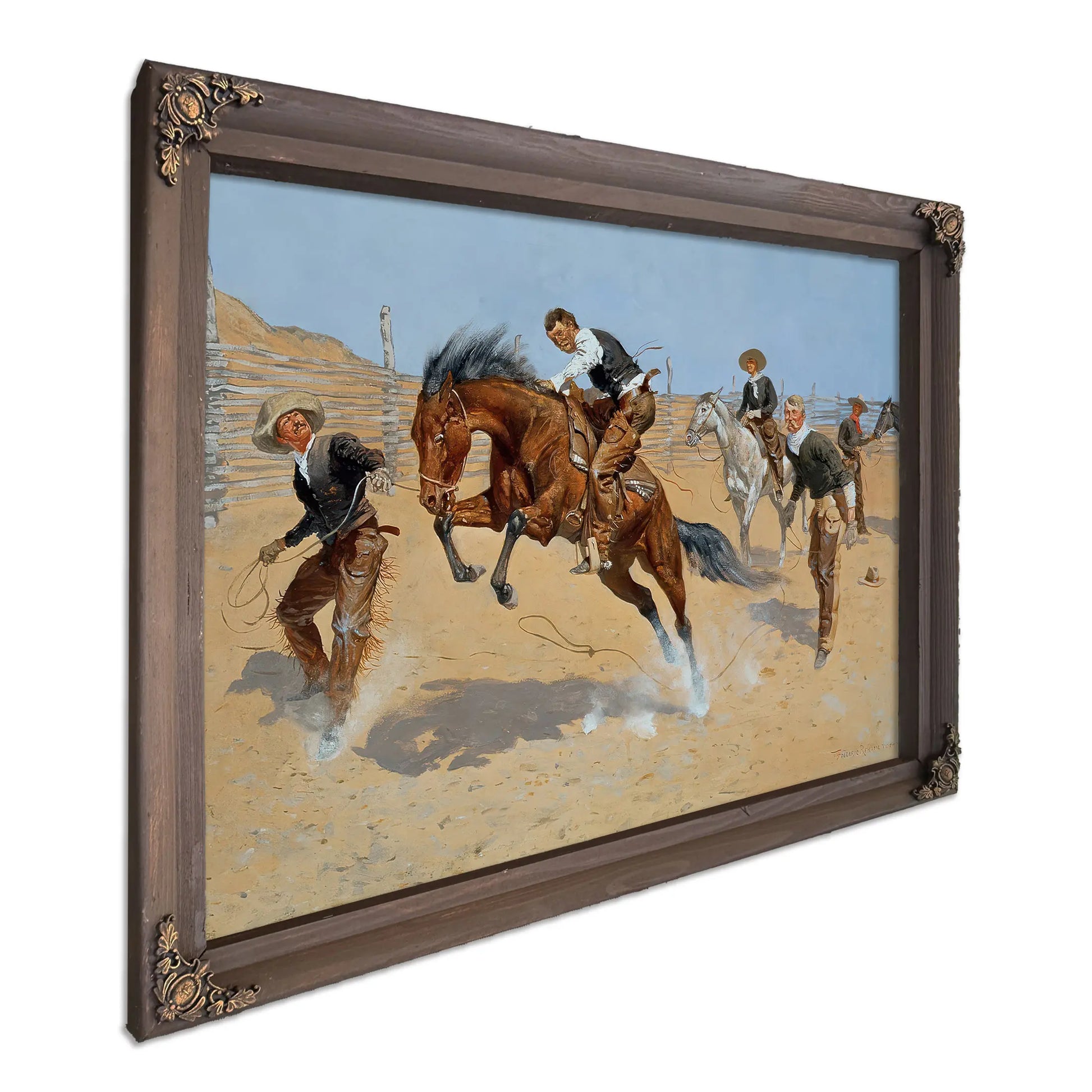Turn Him Loose Bill C Oil On Canvas by Frederic Remington