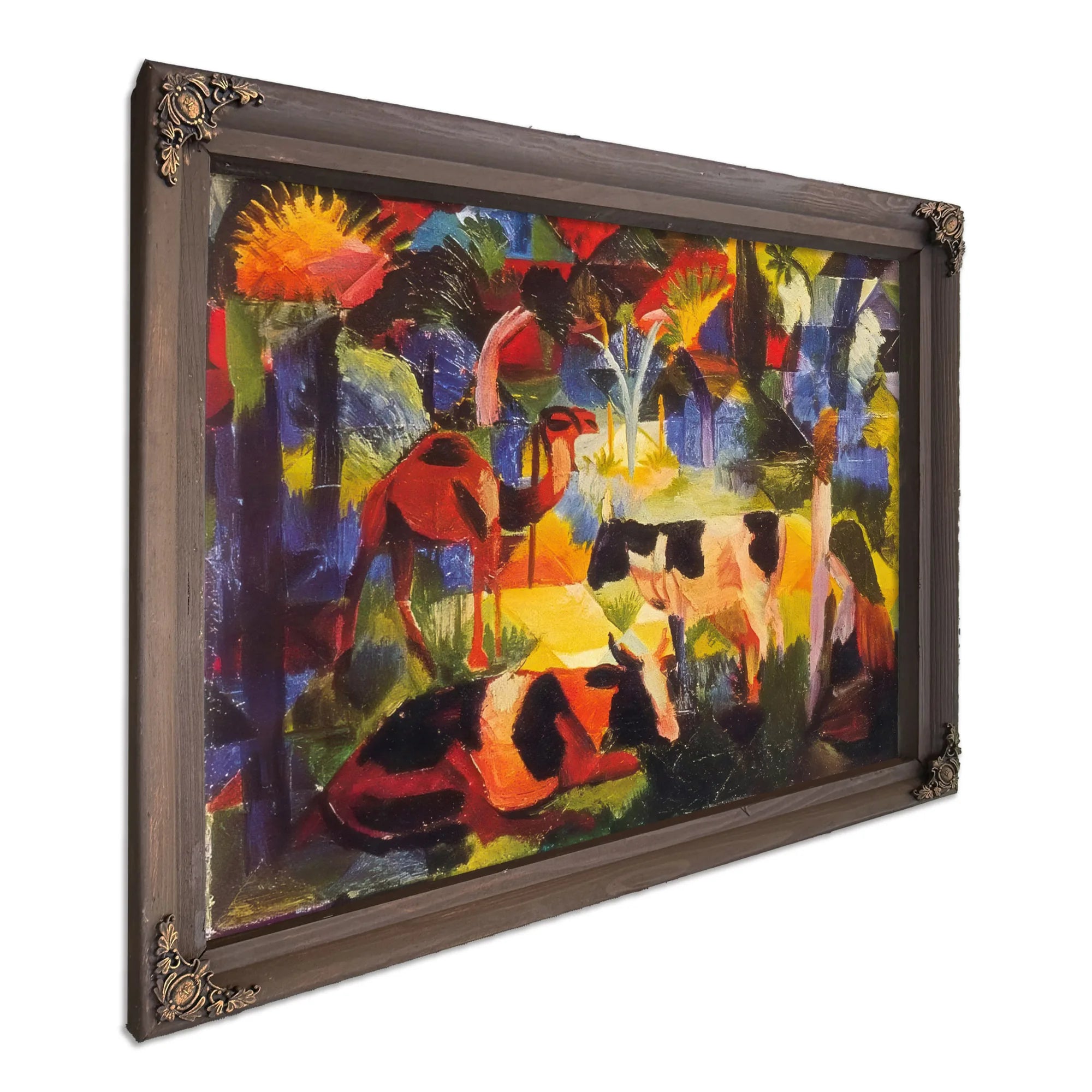 Landscape With Cows And Camels By August Macke Fine Art Print