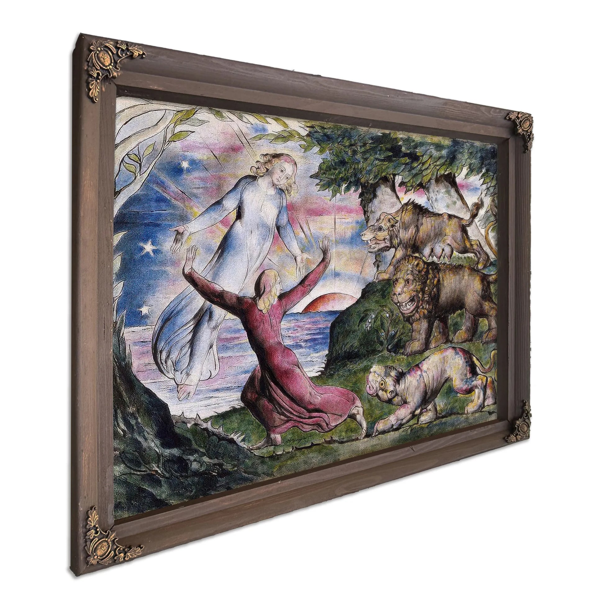 Dante Running From The Three Beasts 1824 1827 Pen And Ink 37 0X52 5Cm By William Blake Fine Art Print