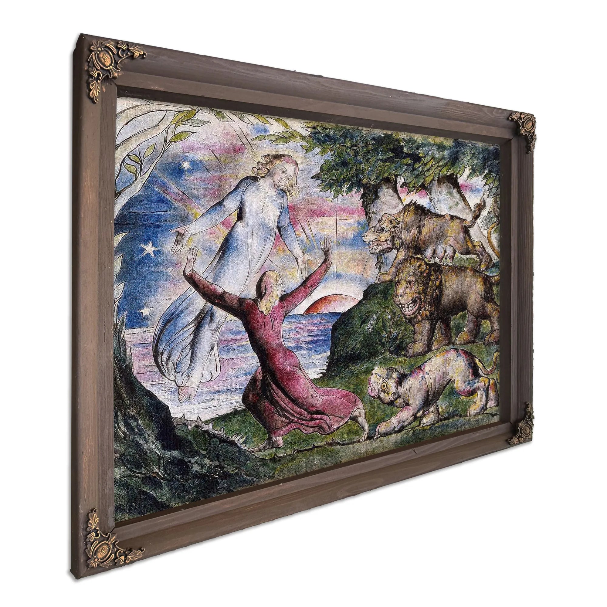 Dante Running From The Three Beasts 1824 1827 Pen And Ink 37 0X52 5Cm By William Blake Fine Art Print