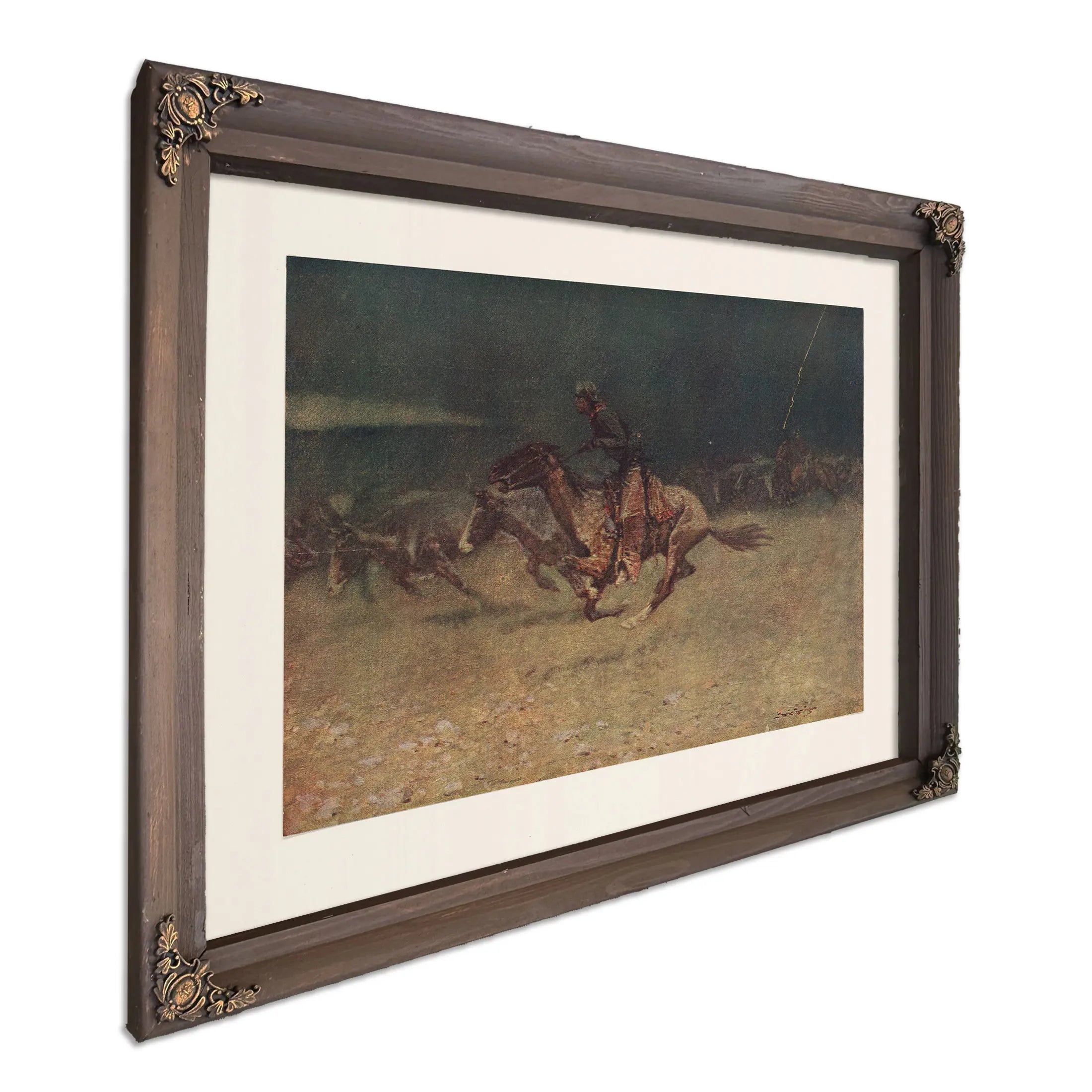 The Stampede By Lightning by Frederic Remington
