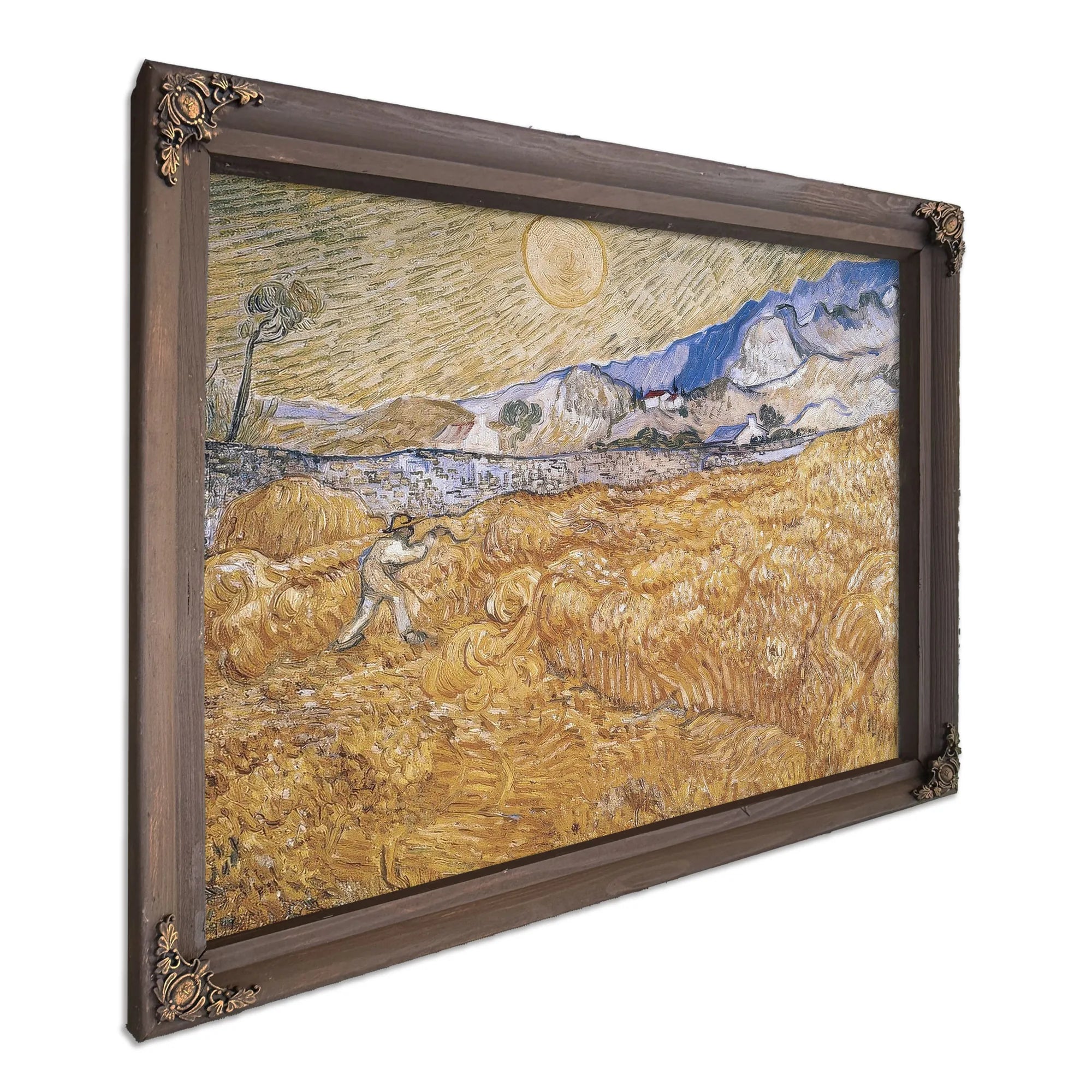 Wheat Field With Reaper (Harvest In Provence) By Vincent Van Gogh Fine Art Print