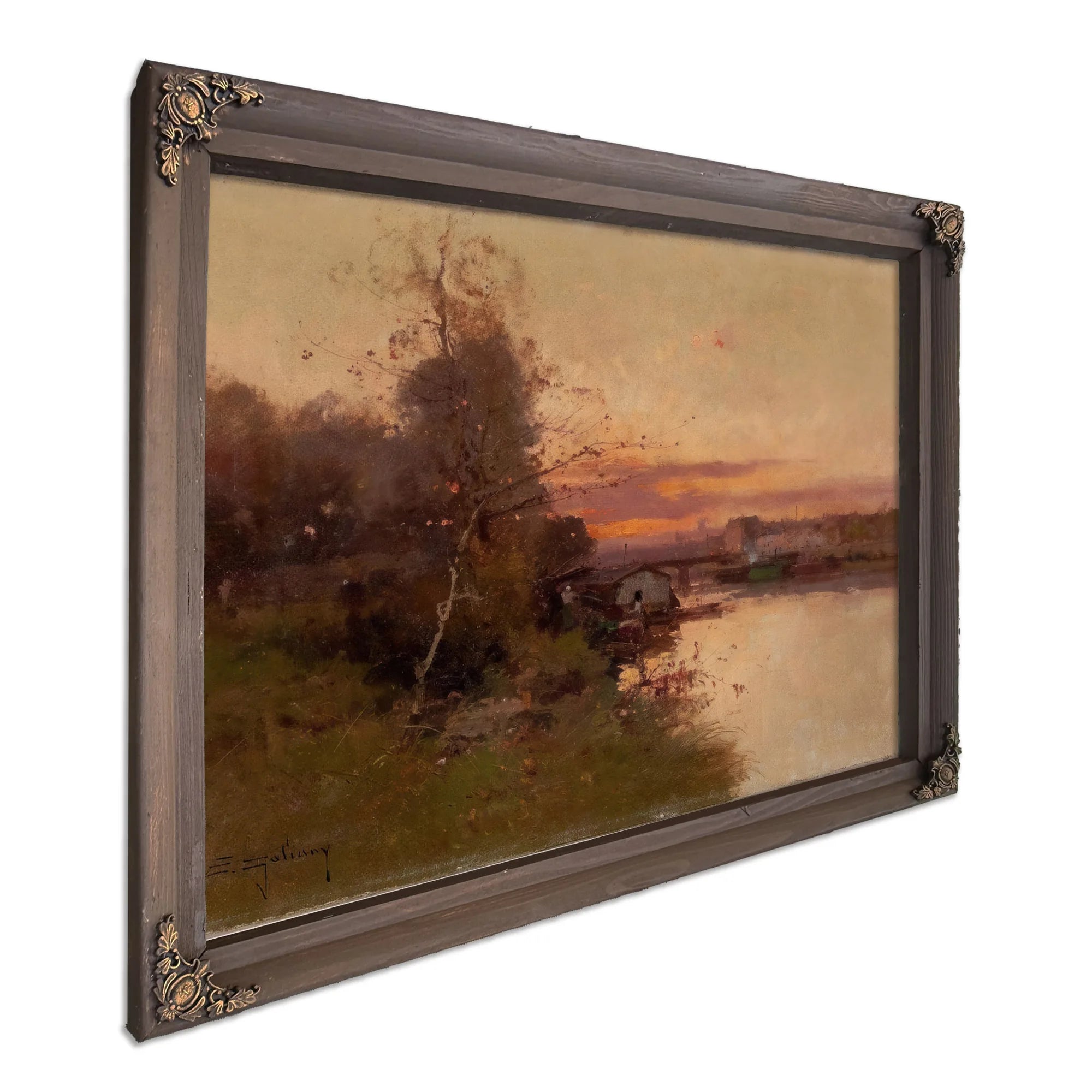 River At Sunset By Eugene Galien Laloue Fine Art Print