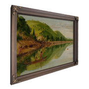 View On The St. Peter's River, Sioux Indians Pursuing A Stag In Their Canoes By George Catlin Fine Art Print