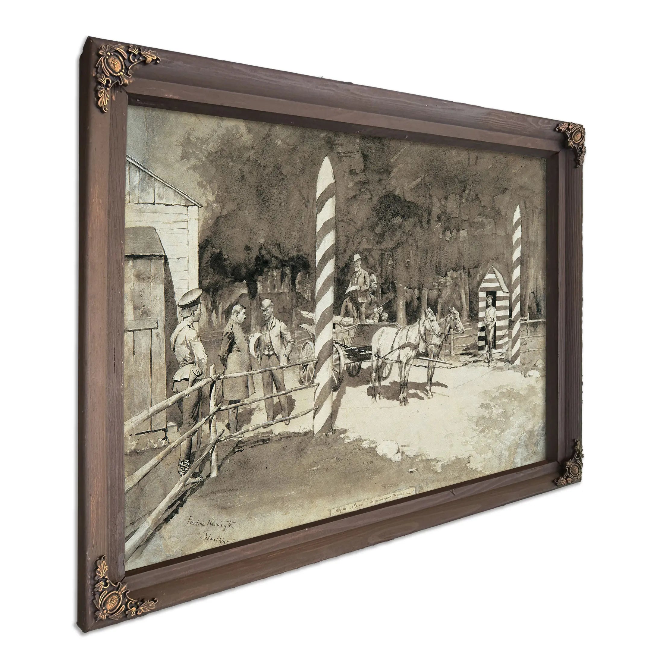 The Frontier Guard And The Custom House by Frederic Remington
