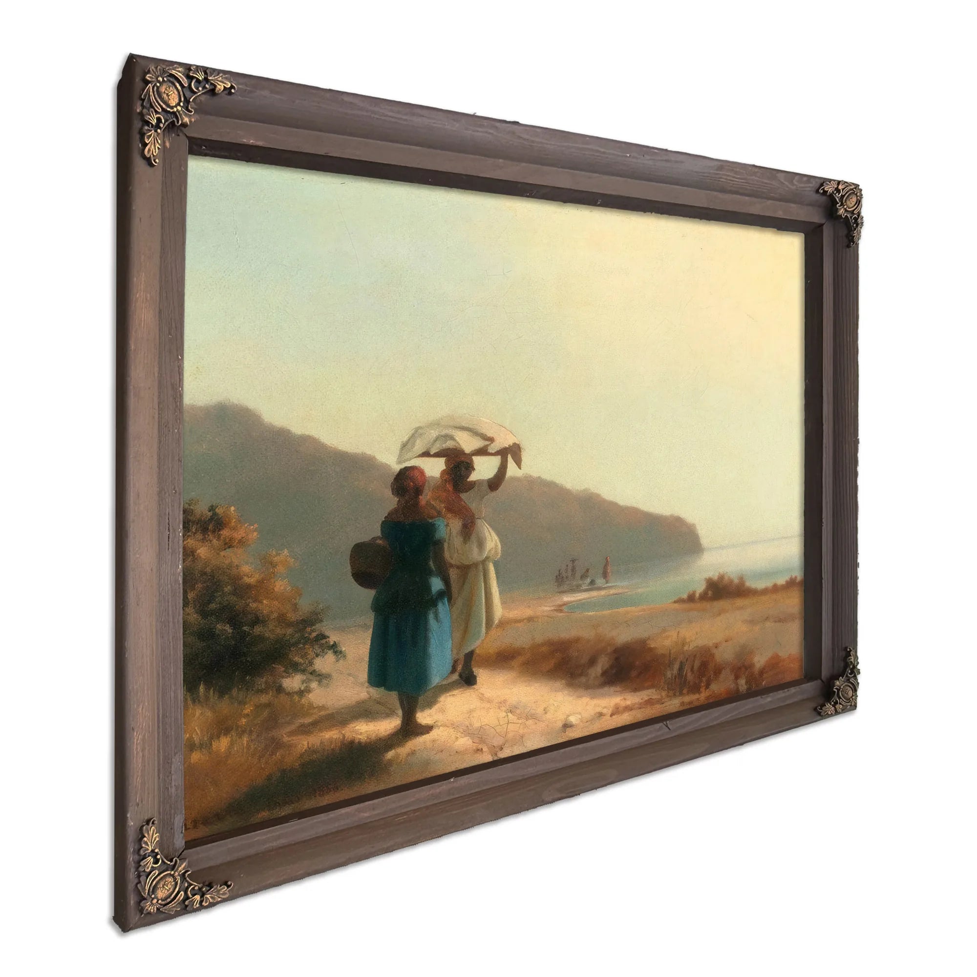 Deux Femmes Causant Au Bord De La Mer Saint Thomas By Camille Pissarro Fine Art Print