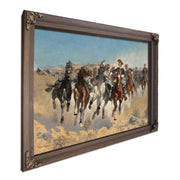 Dismountedthe Fourth Troopers Moving The Led Horses by Frederic Remington