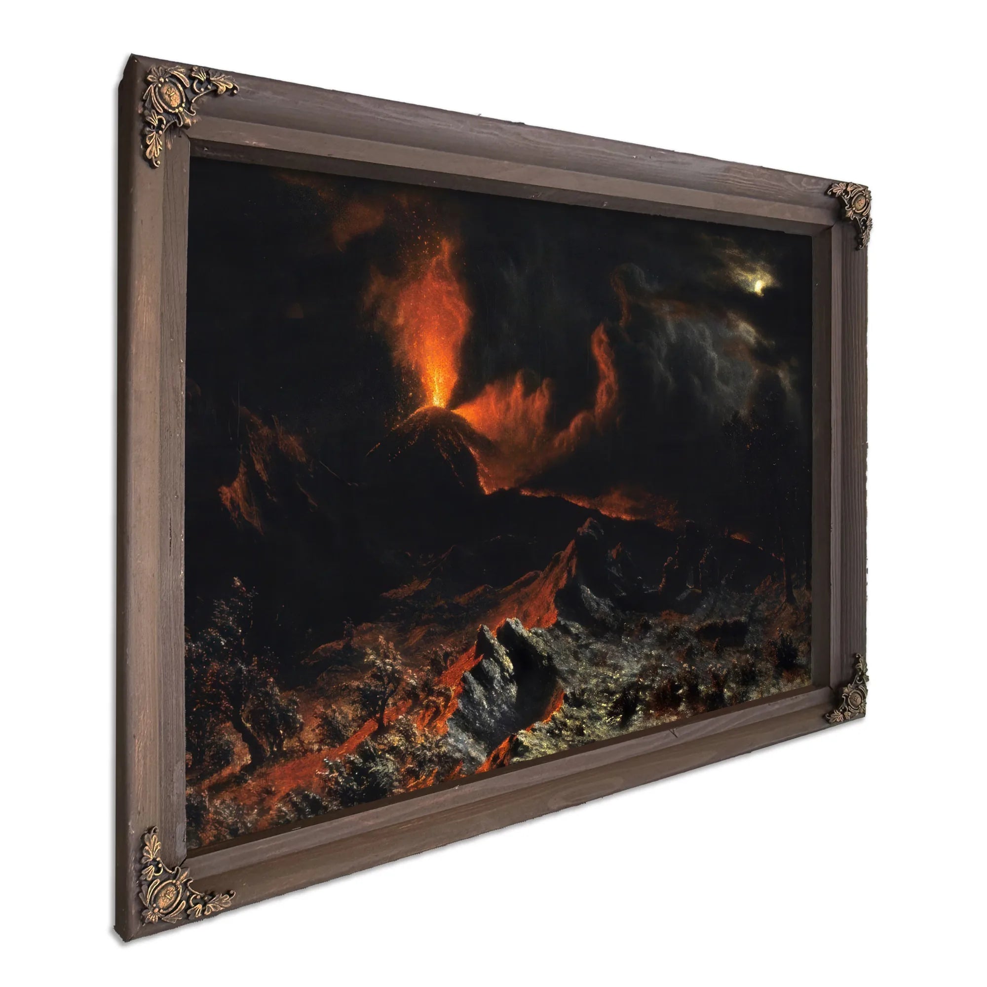 Mount Vesuvius At Midnight By Albert Bierstadt Fine Art Print