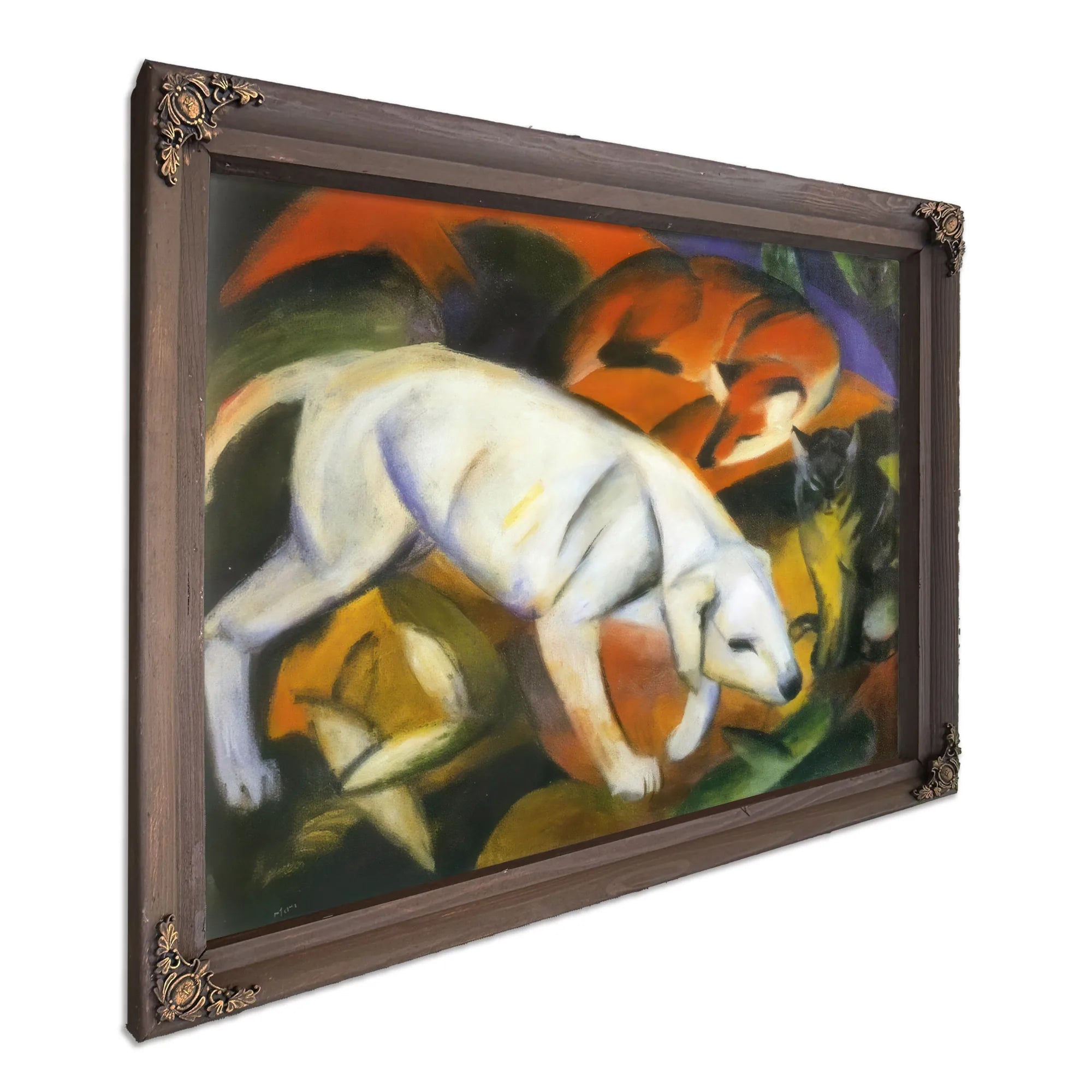 Three Animals Dog Fox And Cat By Franz Marc Fine Art Print