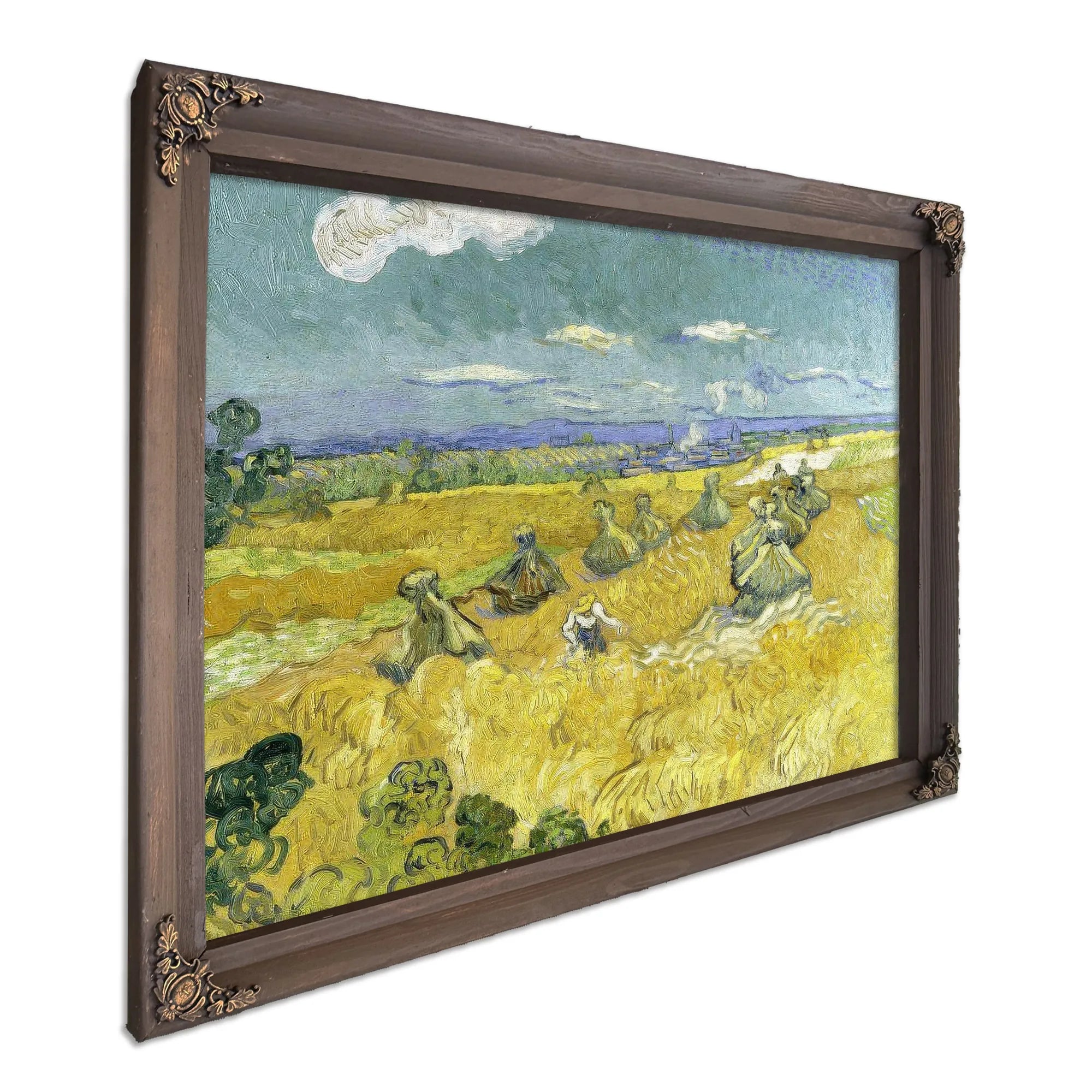 Wheat Fields With Reaper Auvers By Vincent Van Gogh Fine Art Print