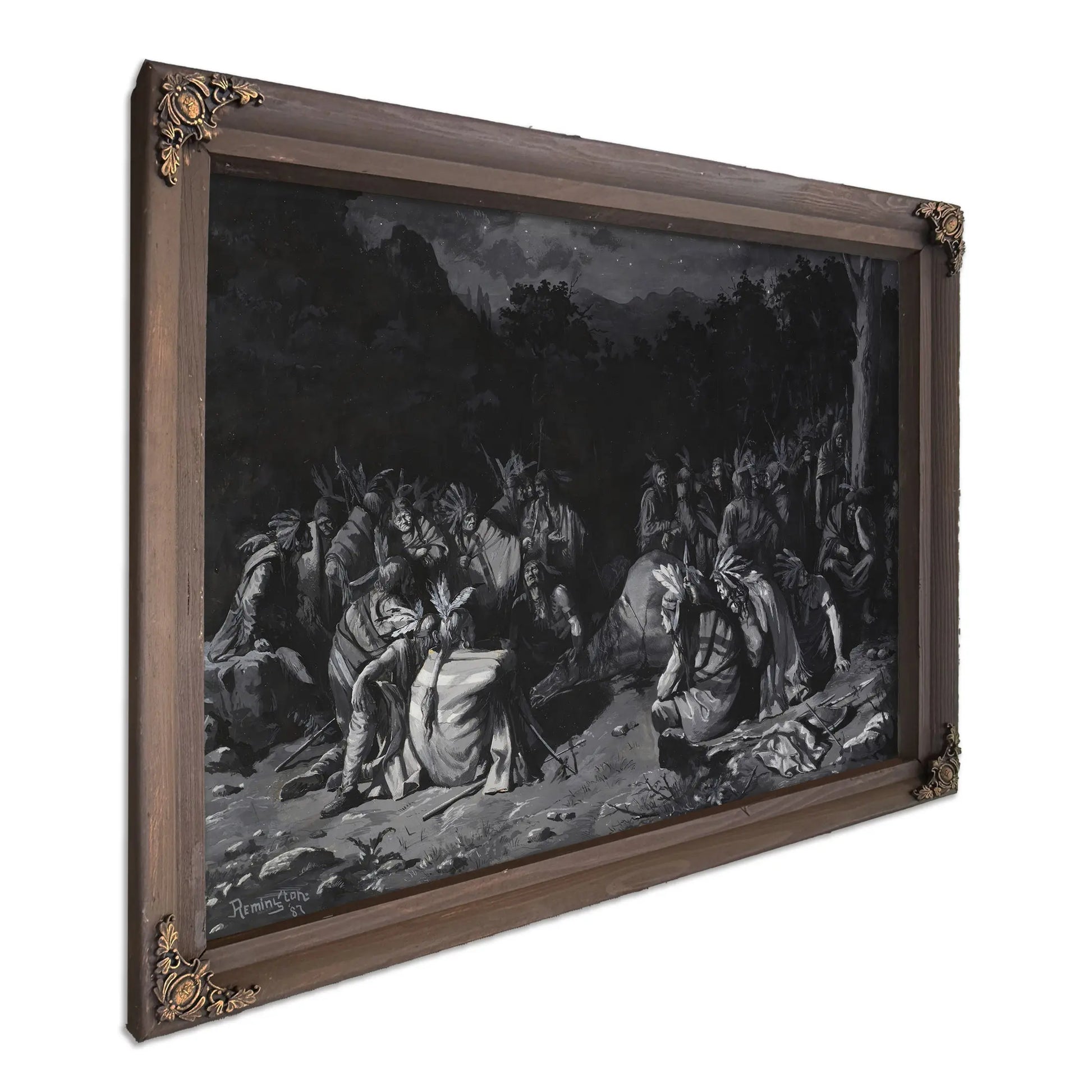 Frederic Remington Indian Gathering  by Frederic Remington