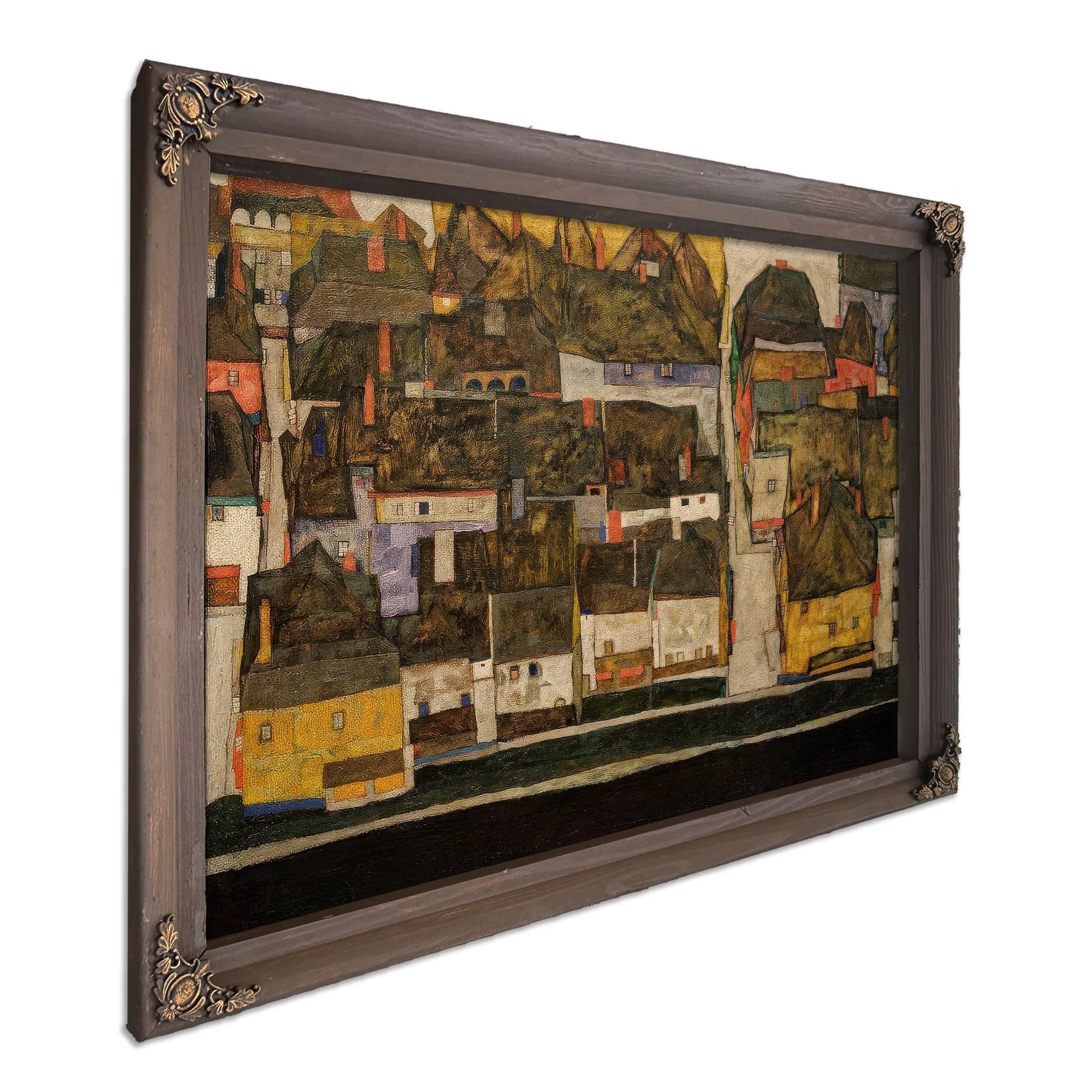Krumau On The Moldova Town Iii 1914 99 5X120 5Cm Leopold Museum By Egon Schiele Fine Art Print