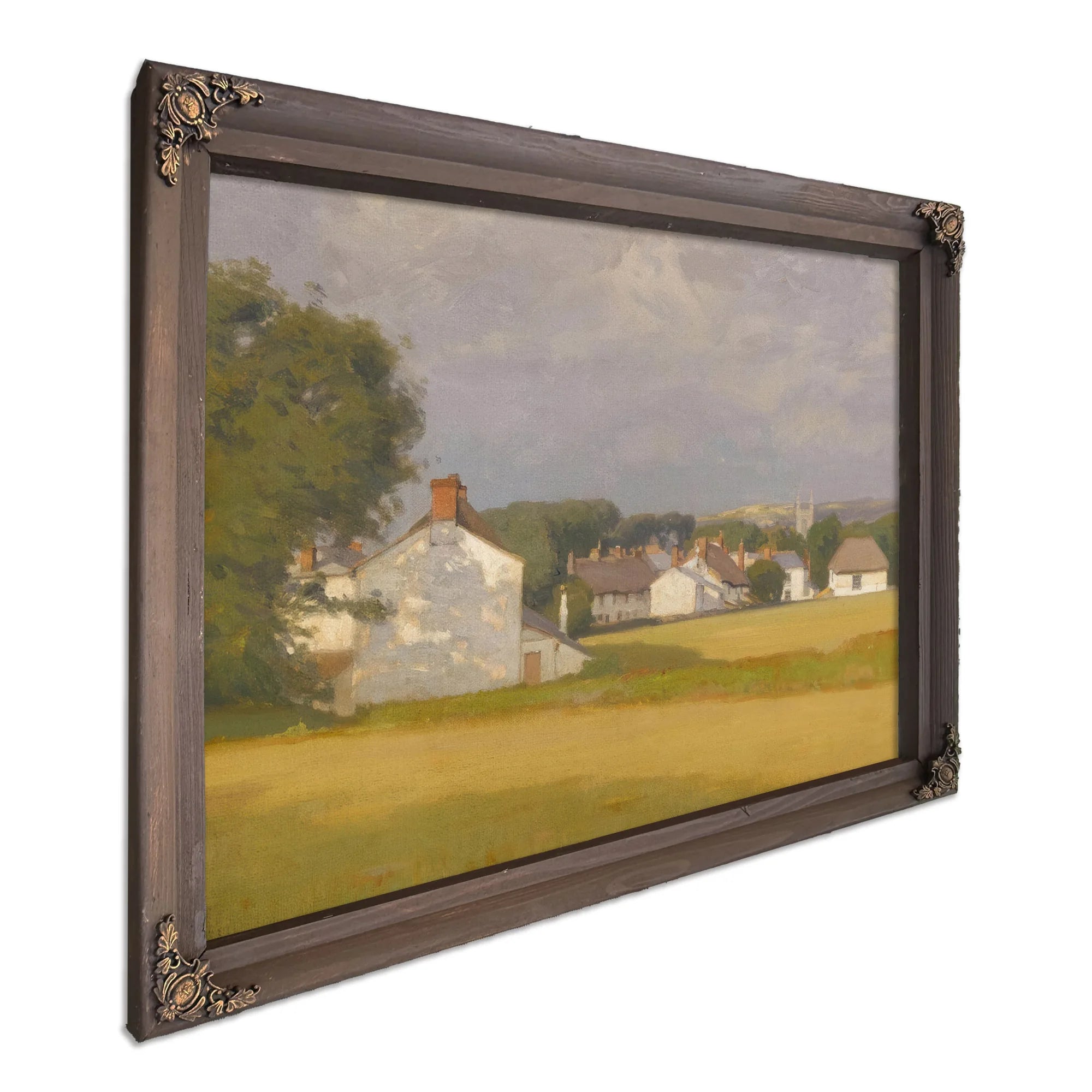 Village With A Church Spire In The Distance 1902 By William Wendt Fine Art Print